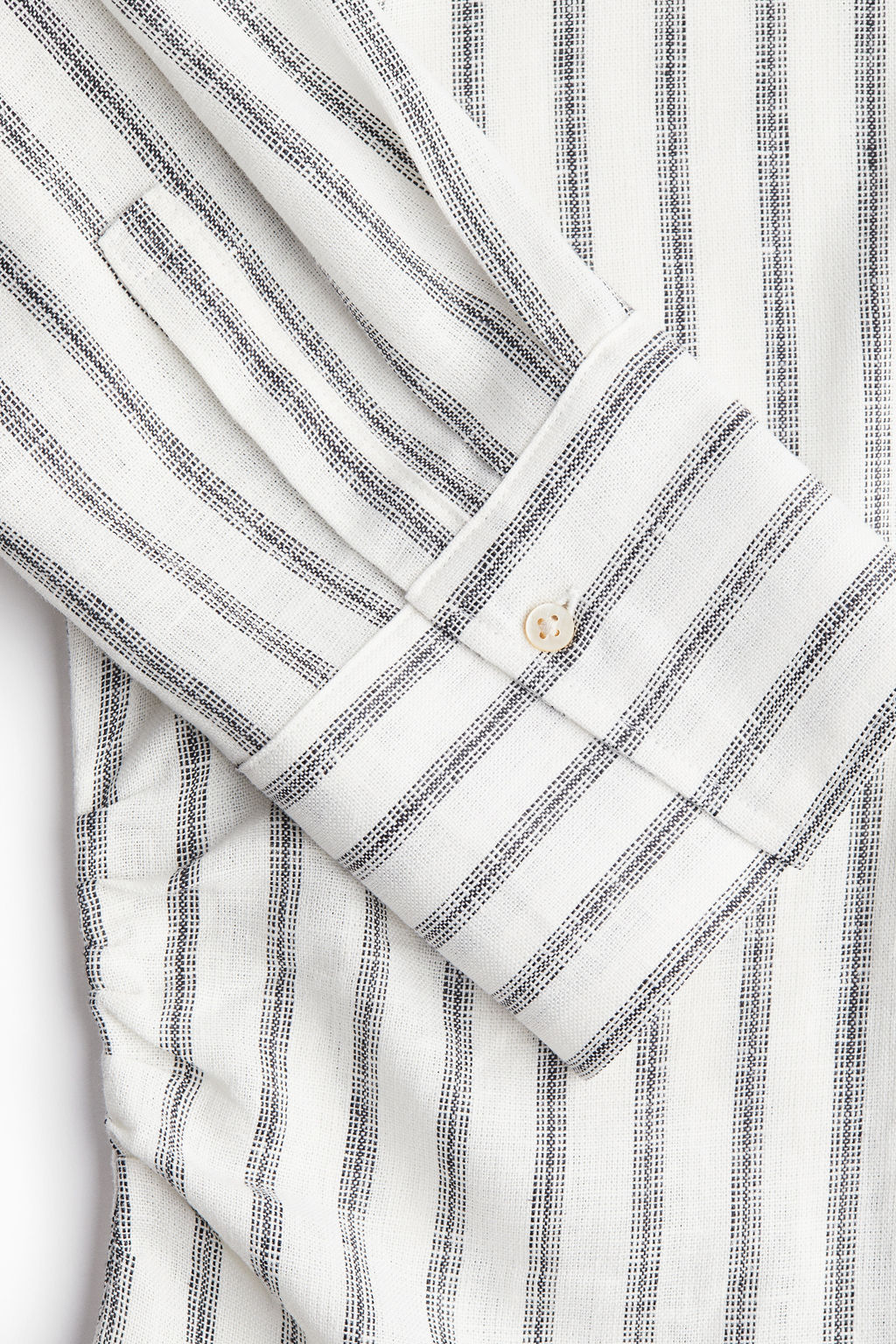 Camisa fruncida en mezcla de lino - H&m фото 3