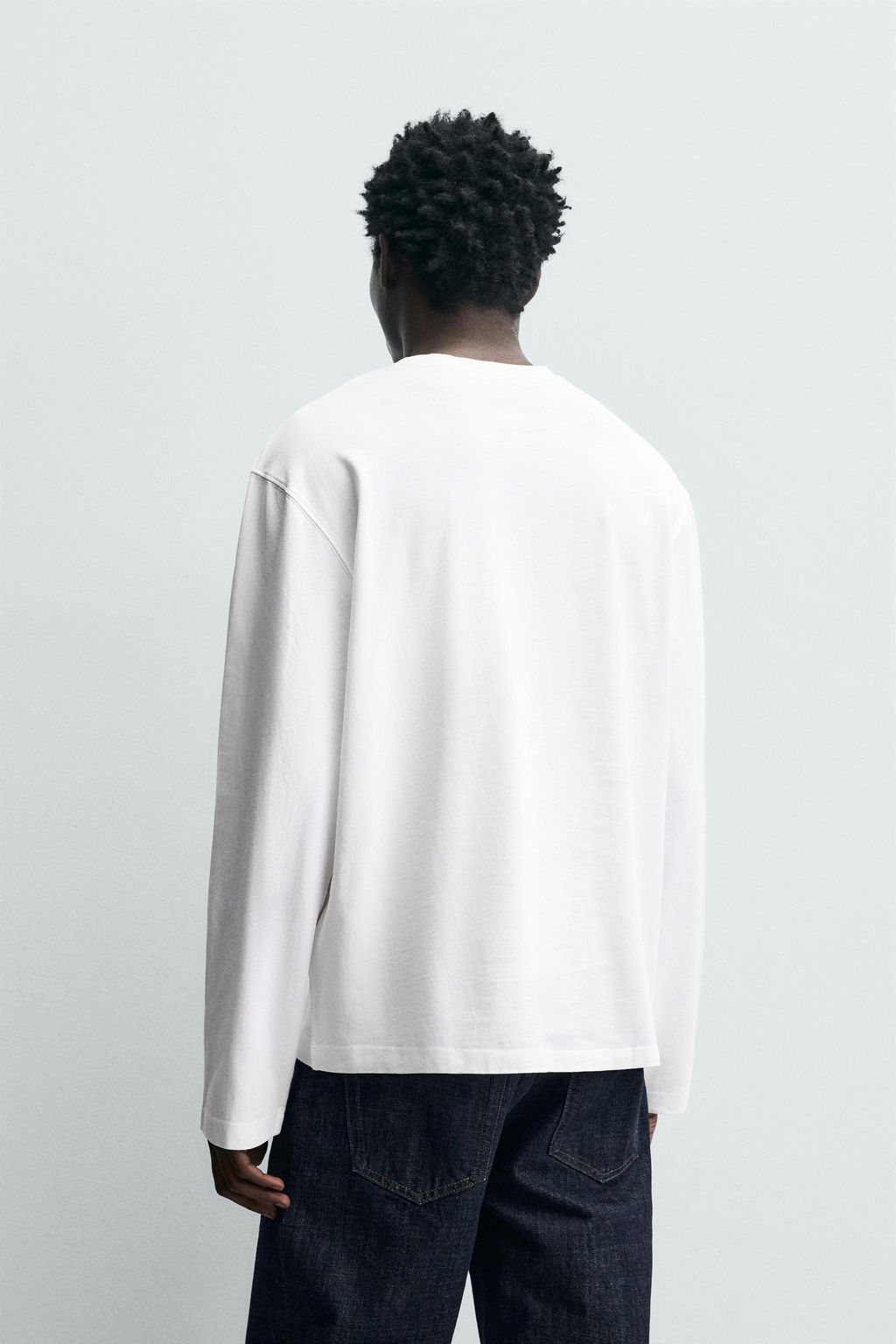 CAMISETA MANGA LARGA RELAXED FIT / Blanco