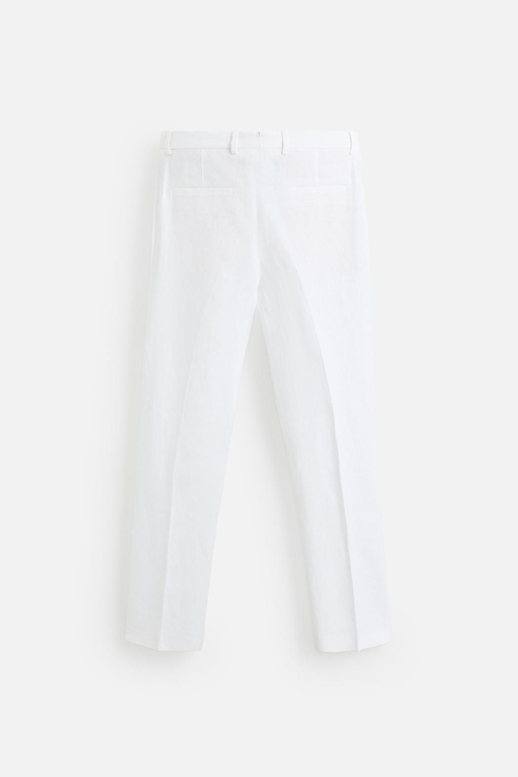 100% LINEN PLEATED TROUSERS - Zara фото 9