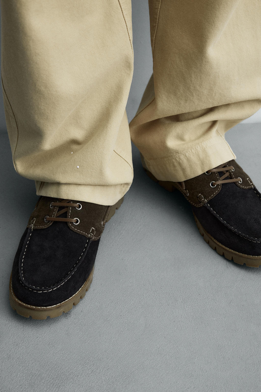CONTRAST LEATHER DECK SHOES - Zara фото 7