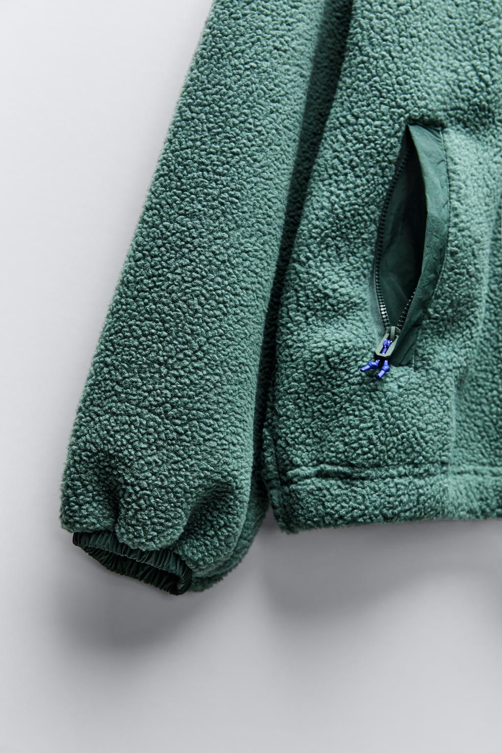 CONTRAST FLEECE JACKET - Zara фото 5