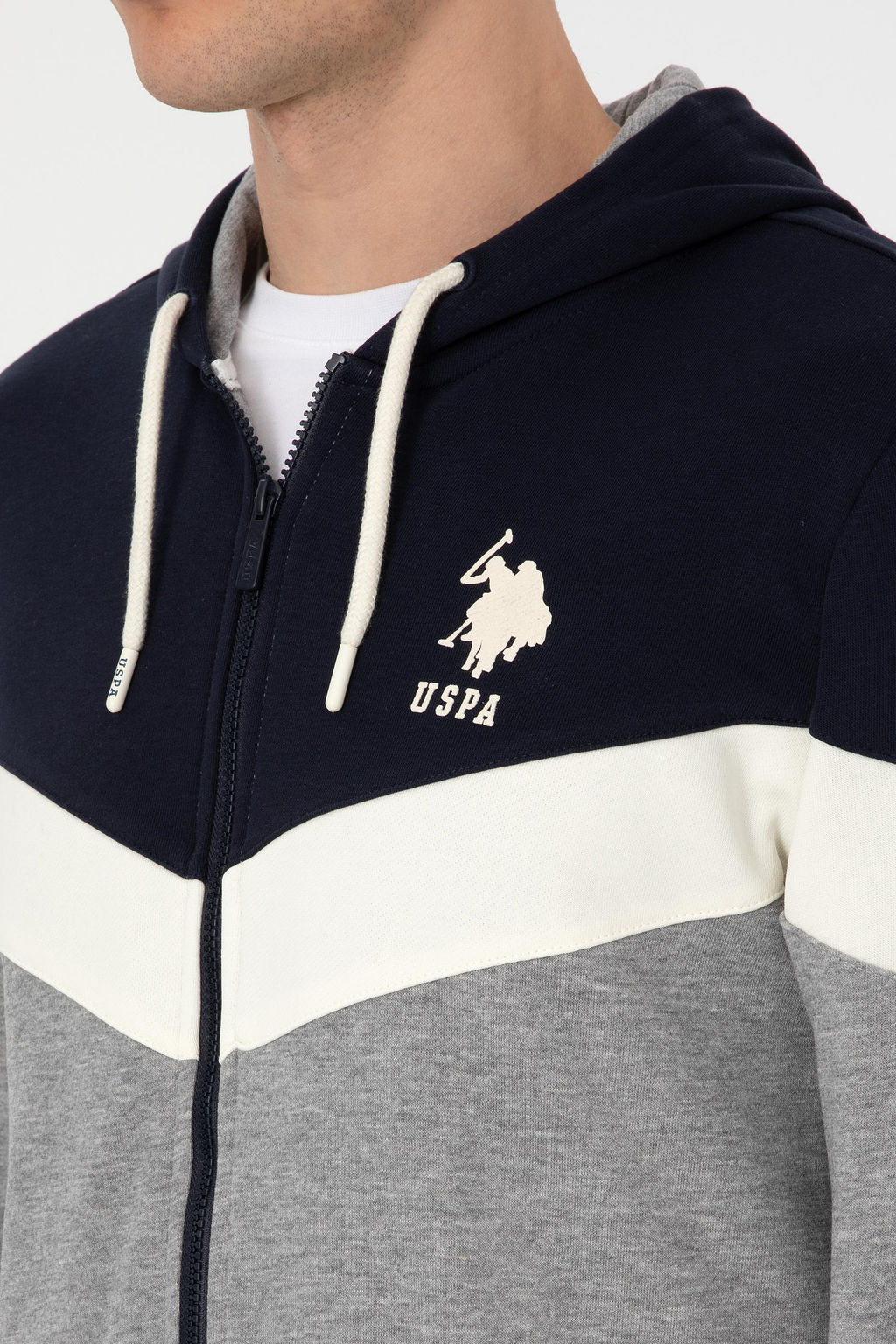 Худи Comfort Fit серый меланж из хлопка