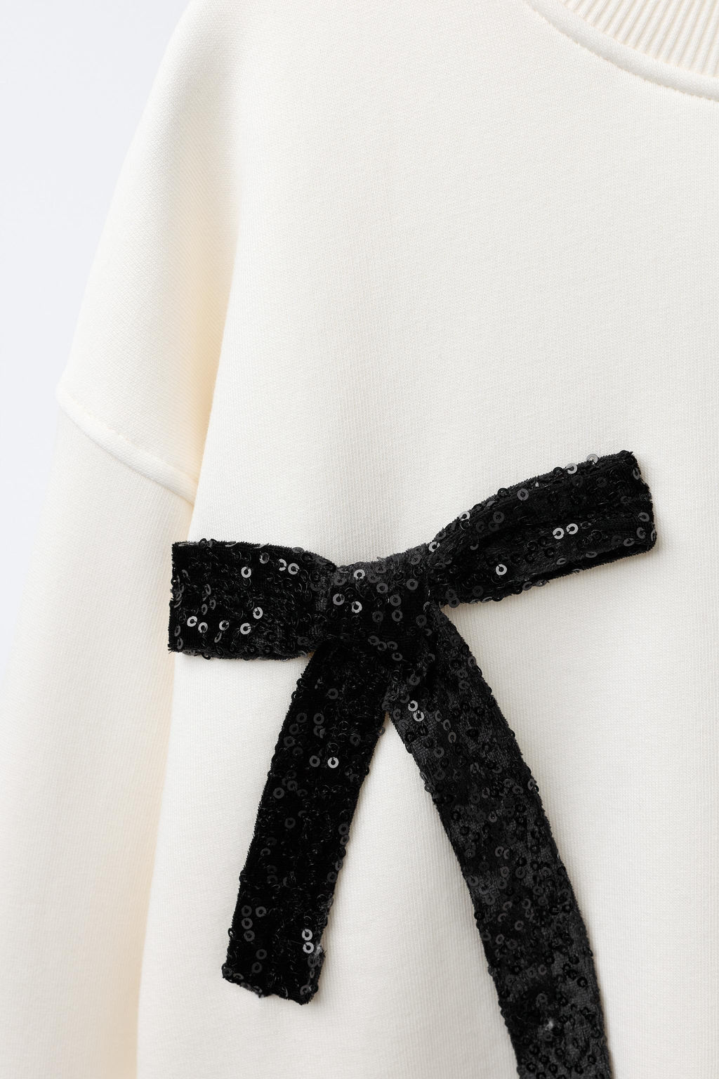 BOW AND SEQUIN SWEATSHIRT - Zara фото 3