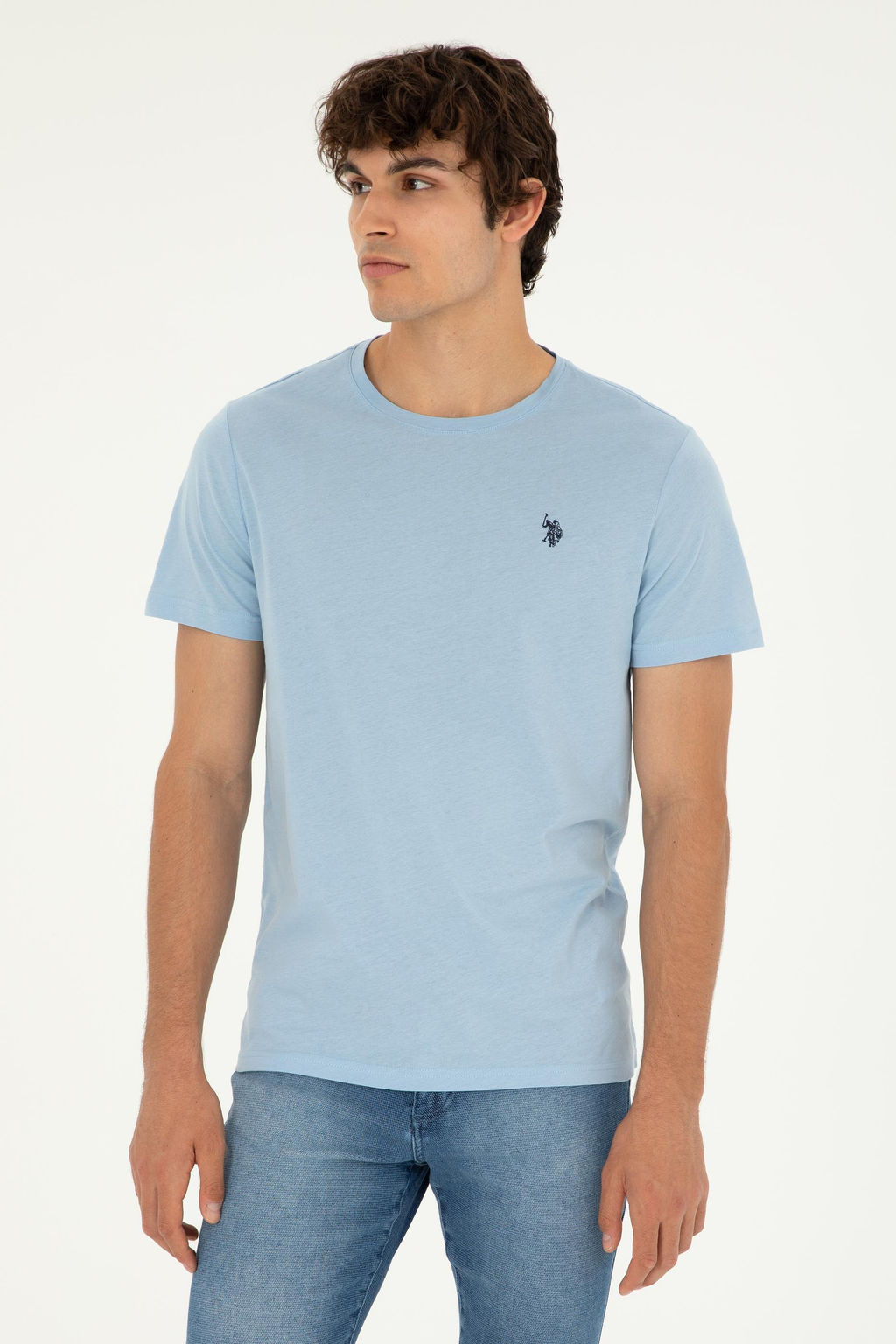 Мужская голубая базовая футболка Неожиданная скидка в корзине - U.s. polo assn фото 8