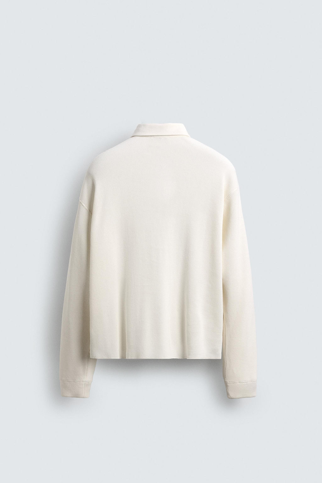 CONTRAST WAFFLE-KNIT RUGBY POLO SHIRT - Zara фото 8