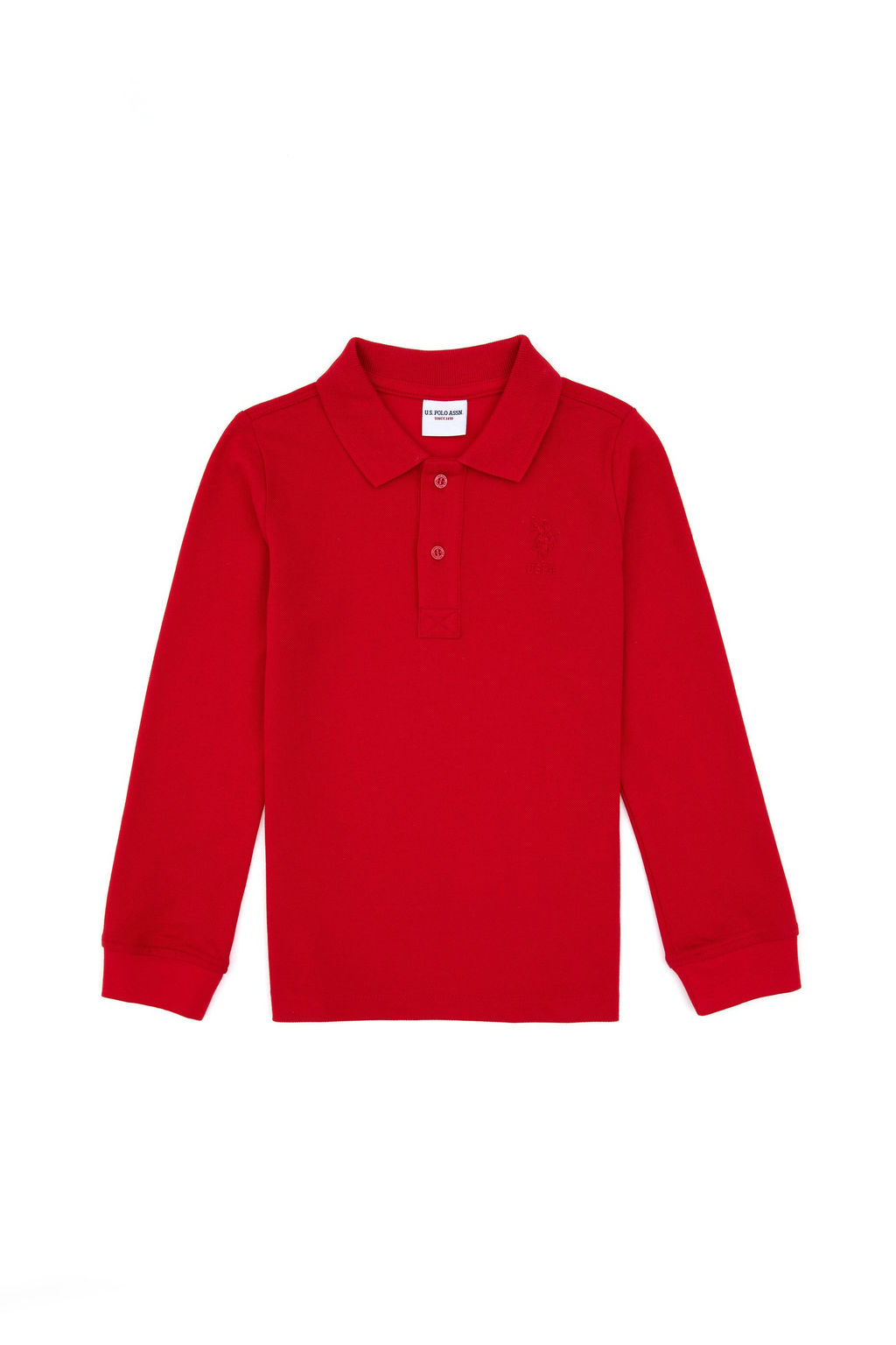 Erkek _ocuk K_rm_z_ Basic Polo Yaka Sweatshirt Sepette S_rpriz _ndirim