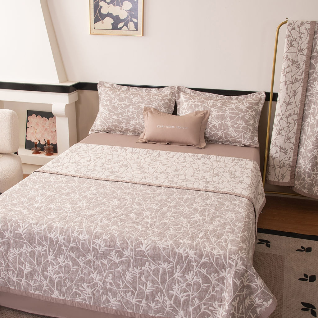 Комплект постельного белья на резинке Сатин Aurora Veil с Покрывалом AVR007 180*200*25;160*200*25;140*200*25 Евро - Ситрейд фото 9