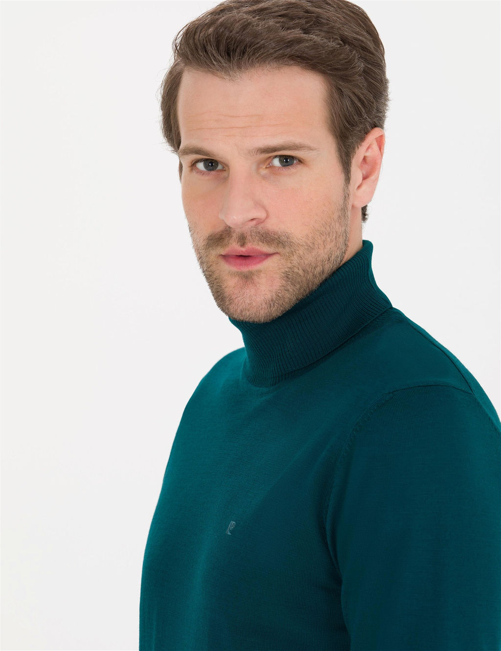 Ye_il Slim Fit Bal_k__ Yaka Y_n Kar___ml_ Basic Triko Kazak - Pierre cardin фото 4