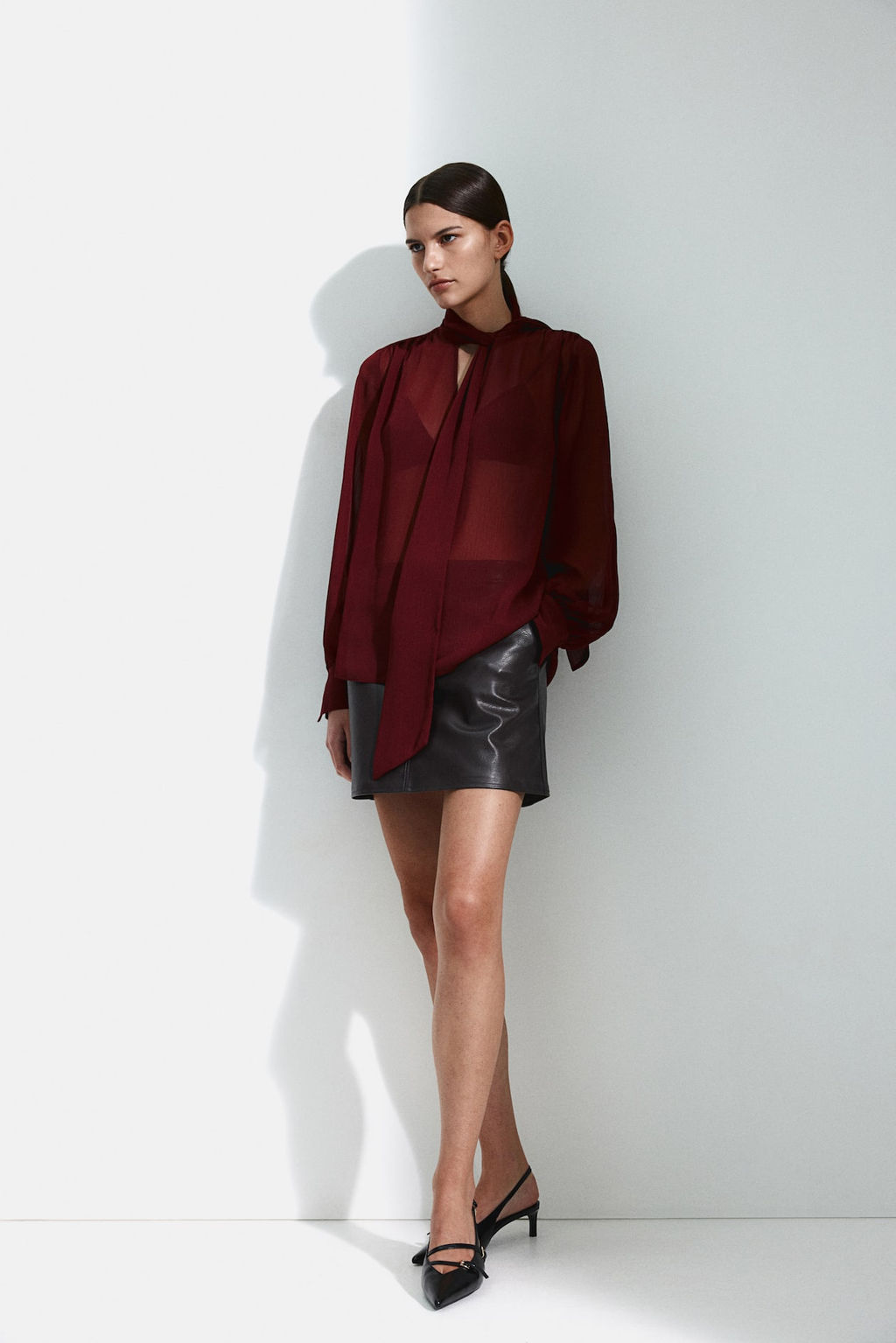 Blusa de gasa con lazada - H&m фото 2