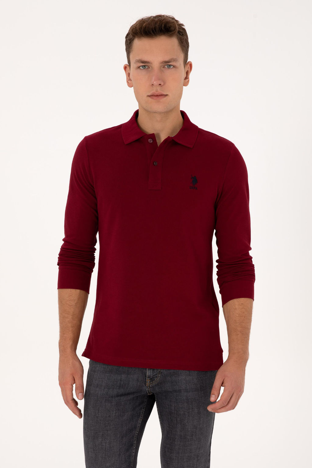 Erkek Bordo Basic Sweatshirt
