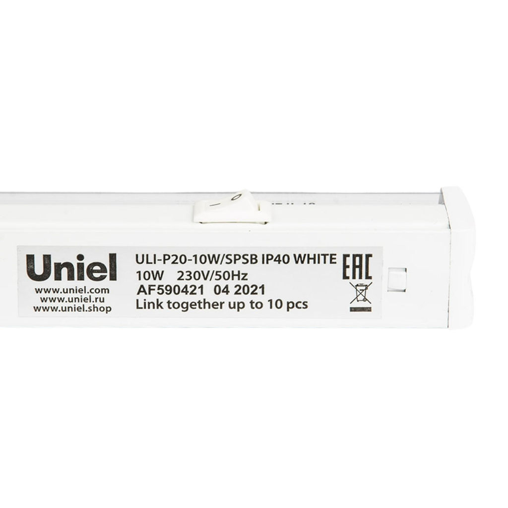 ULI-P20-10W/SPSB IP40 WHITE Светильник для растений светодиодный линейный, 560мм, выкл. на корпусе. Спектр для рассады и цветения. TM Uniel