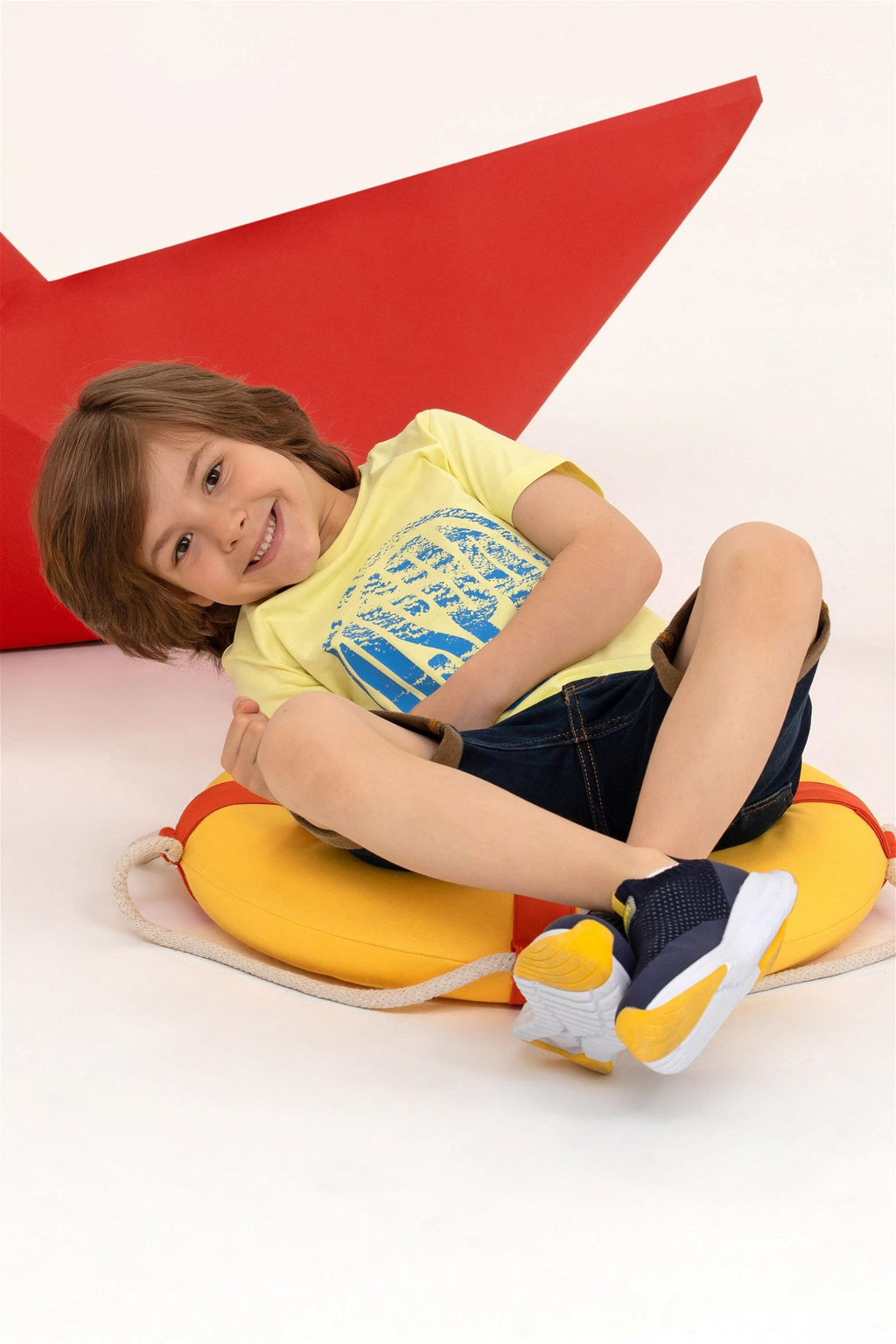 Детская светло-желтая футболка с круглым вырезом Неожиданная скидка в корзине - U.s. polo assn фото 2