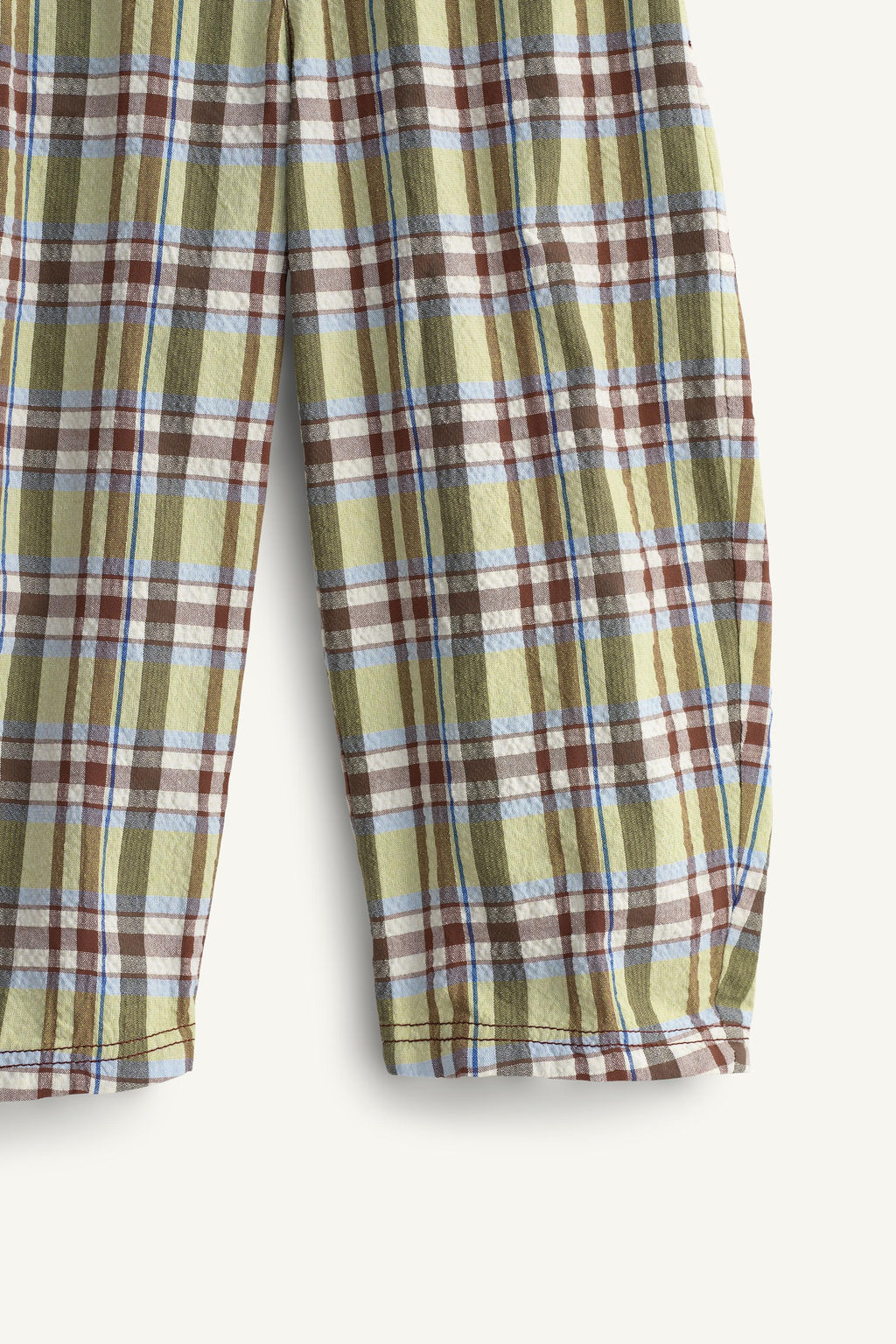 PANTAL?N CUADROS BOLSILLO CONTRASTE LIMITED EDITION / Marr?n / Verde - Zara фото 5