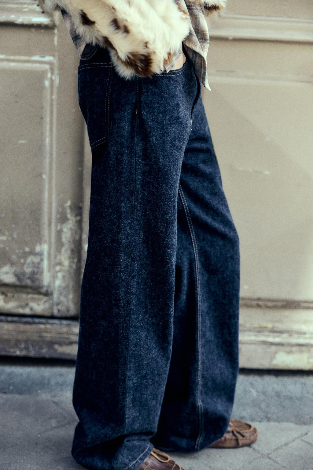 TRF SLOUCHY WIDE-LEG MID-WAIST JEANS - Zara фото 4