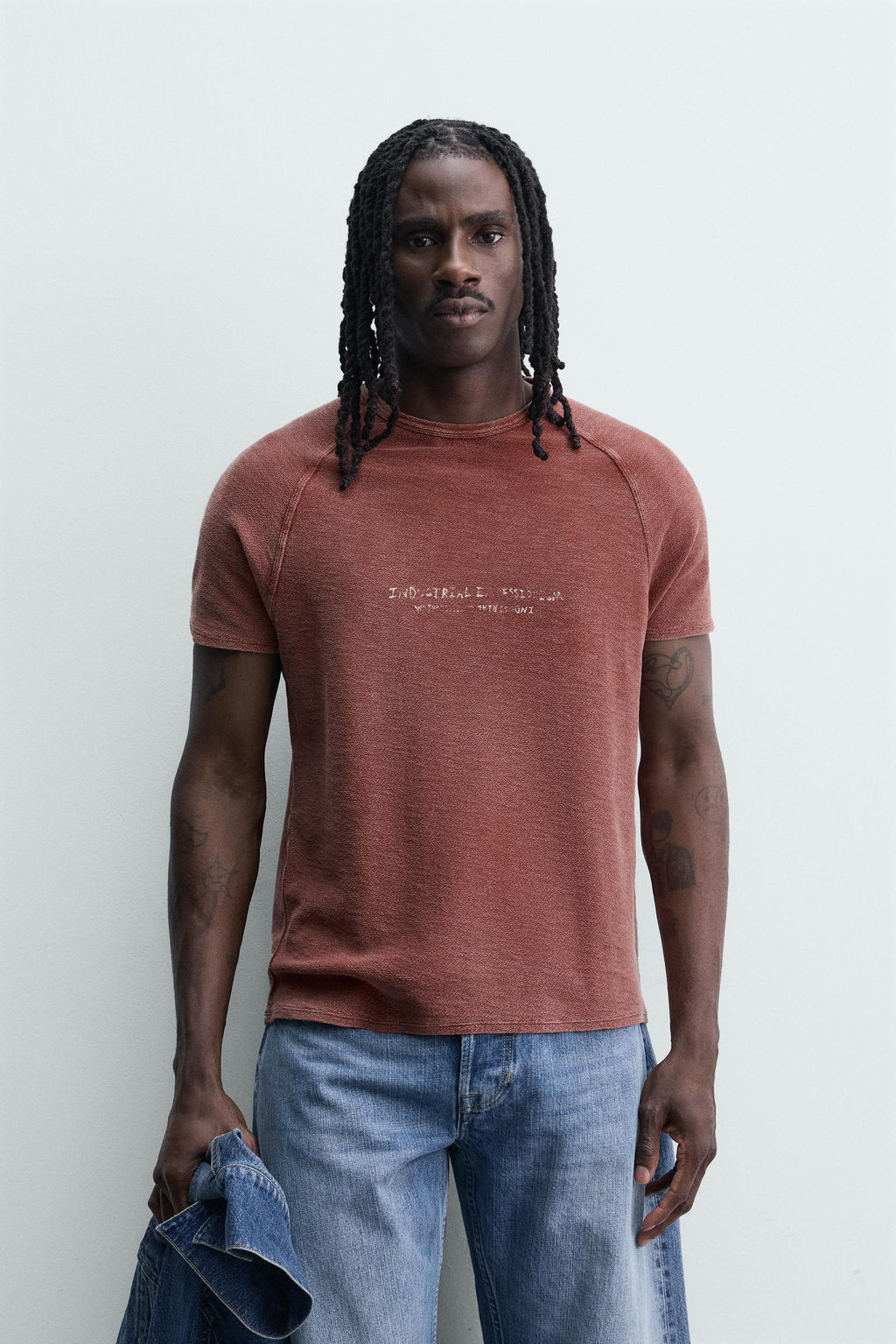 CAMISETA PUNTO ESTAMPADOS LAVADOS / Rojo - Zara фото 2