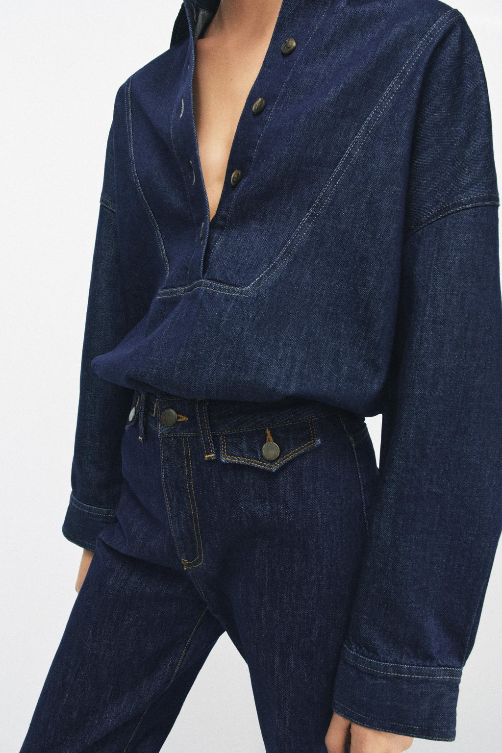 JEANS ZW COLLECTION FLARE TIRO ALTO / Azul - Zara фото 15