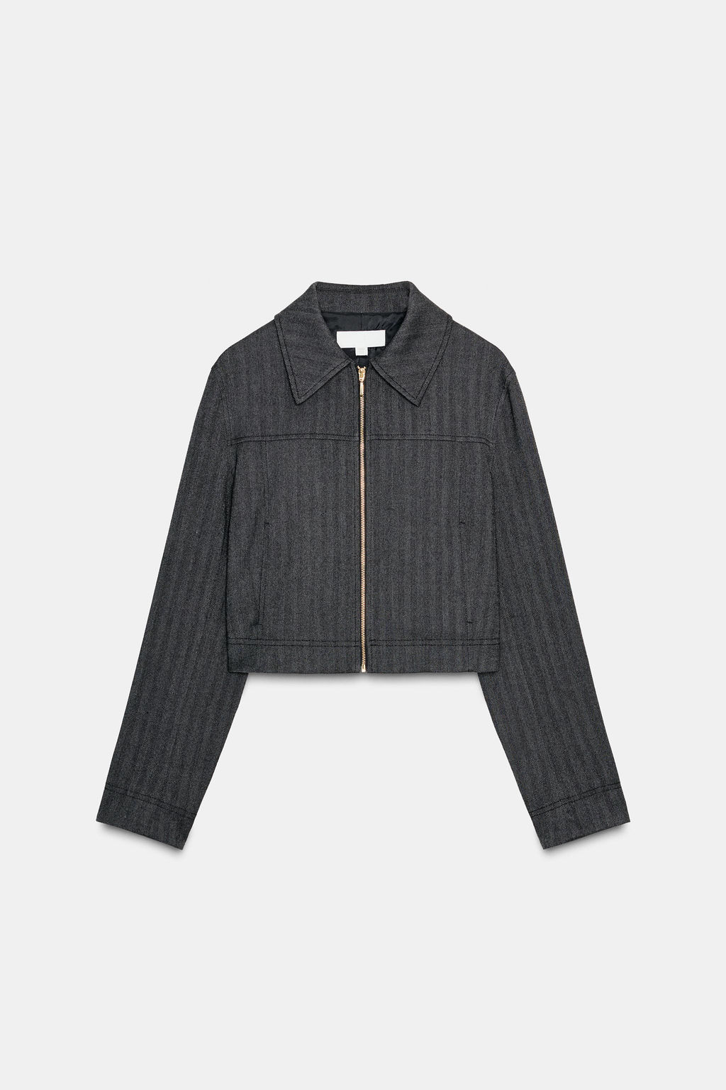 HERRINGBONE CROPPED BLAZER - Zara фото 6