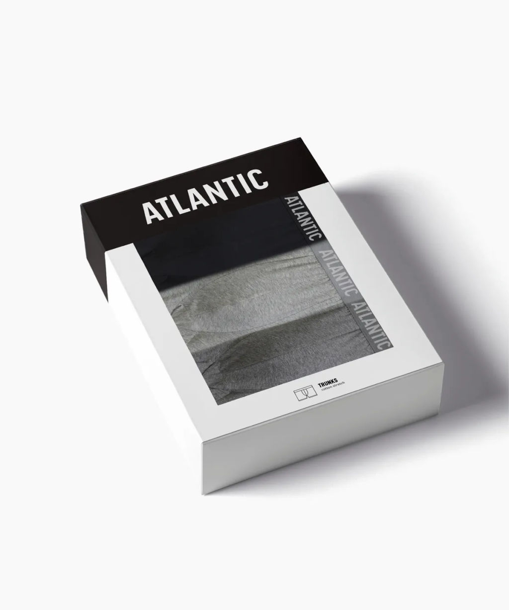 ATLANTIC 3MH-011 Трусы шорты Solid - набор 3 шт. черный + серый меланж + темно-серый меланж  фото 9
