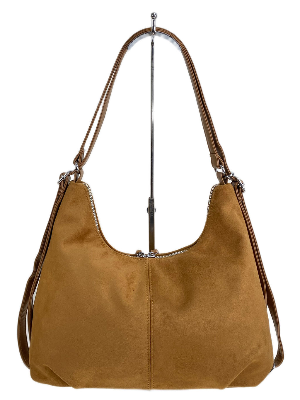 Женская сумка из искусственной замши, цвет коричнево-рыжий - Greta фото 2