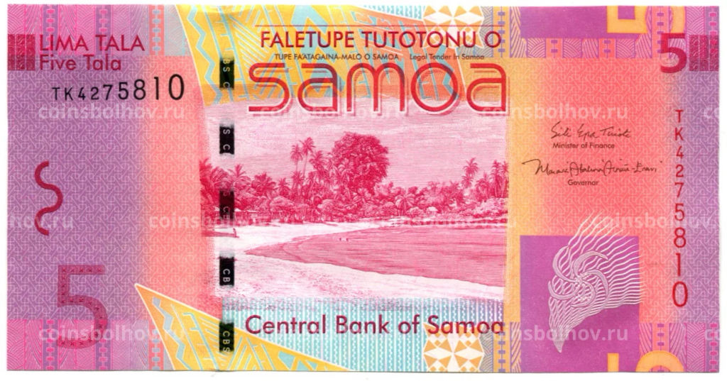 Банкнота 5 тала 2017 года Самоа