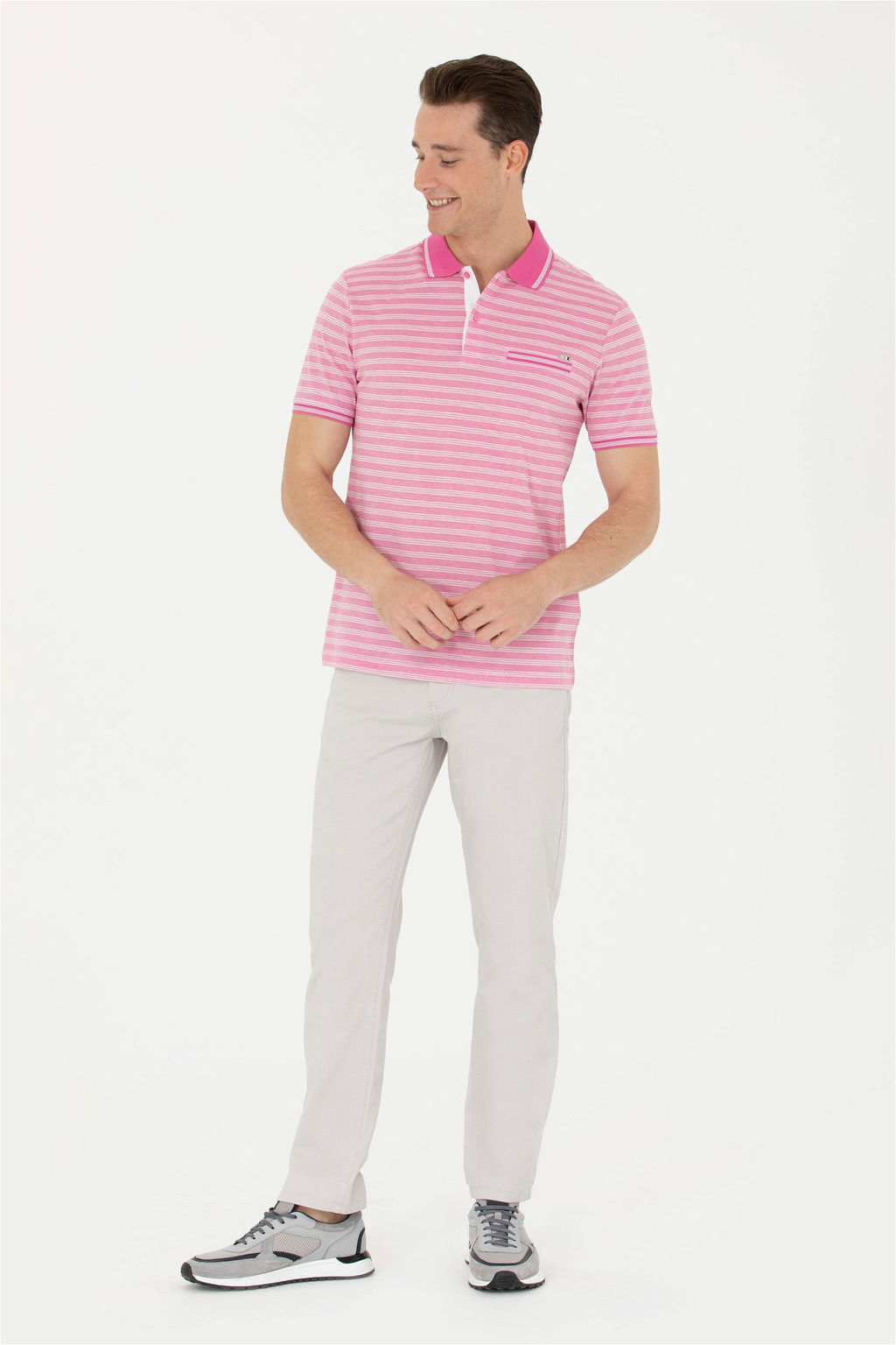 Мужская розовая футболка Неожиданная скидка в корзине - U.s. polo assn фото 4