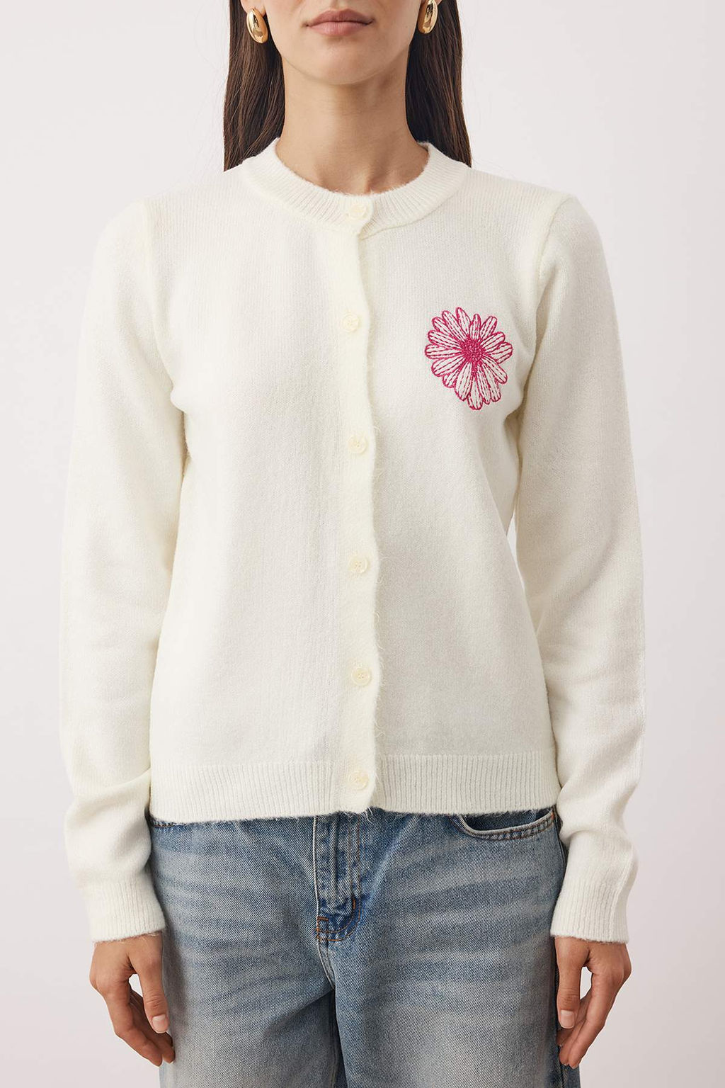 Ekru Bisiklet Yaka Nak?s Detayl? Triko H?rka TWOAW26HI00261 - Trendyolmilla фото 3