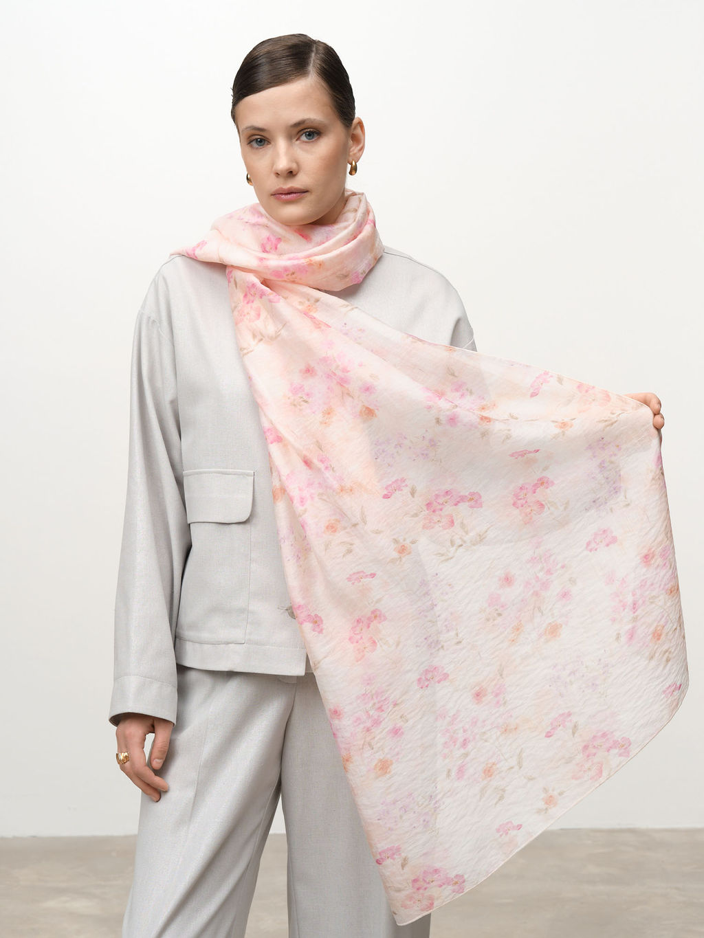 Палантин из тенселя 12025 розовый - SULTA фото 3