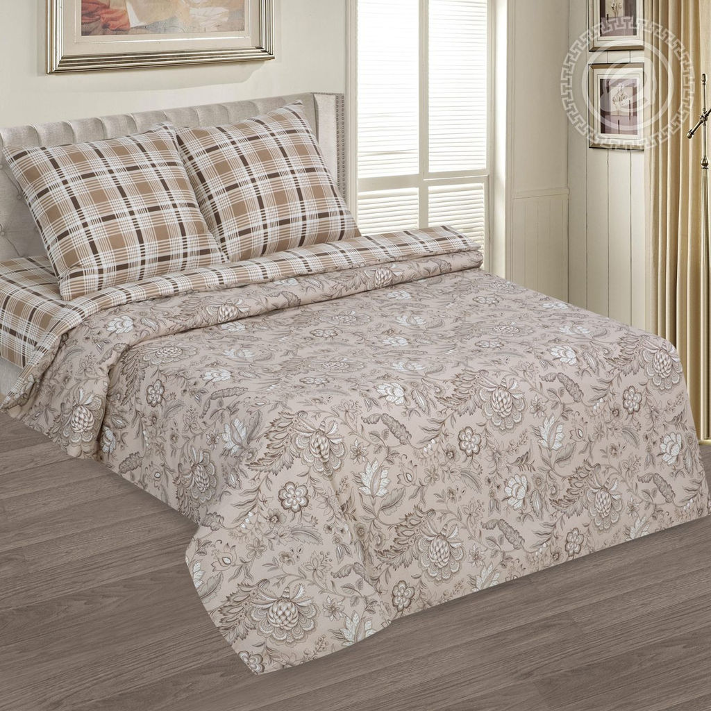 Постельное белье Ода (поплин DE LUXE) 2 сп. с Евро/Пододеяльник: 1 шт. - 215*175; Простыня: 1 шт. - 215*240; Наволочка: 2 шт. - 70*70; DE LUXE