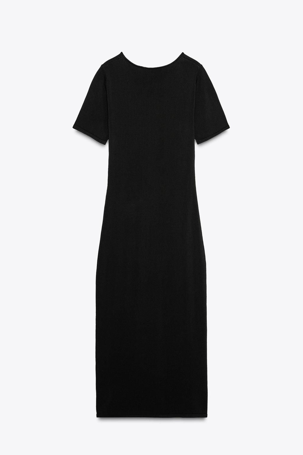 FITTED PLAIN KNIT MIDI DRESS - Zara фото 6