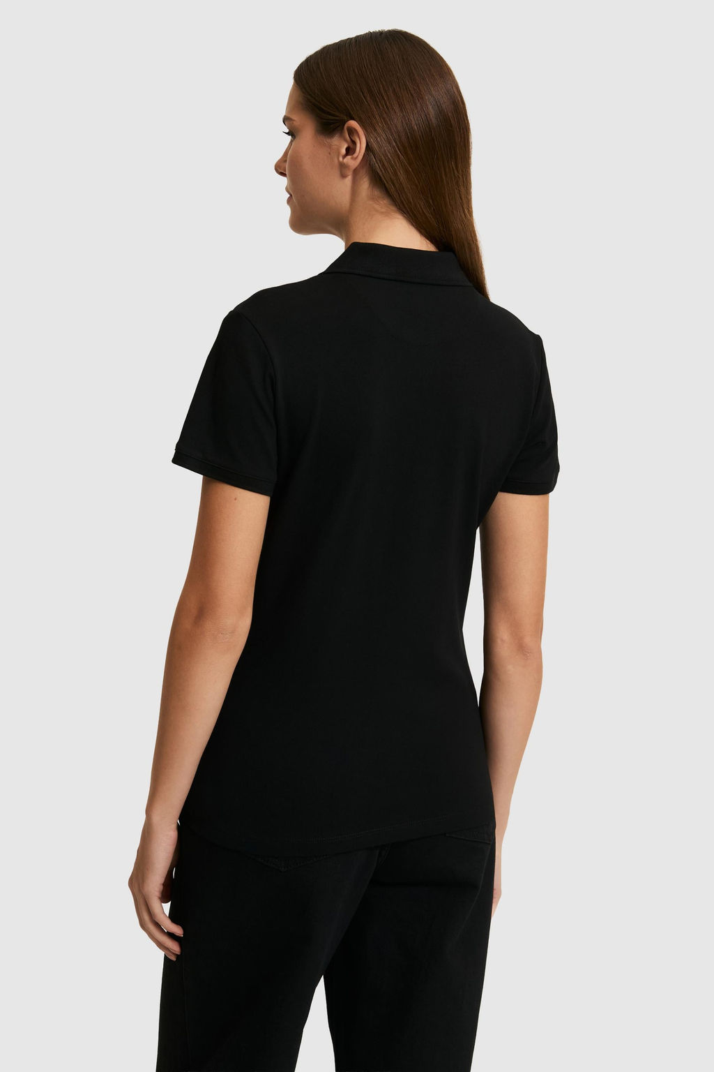 Kad_n Siyah Polo Yaka Basic Ti__rt
