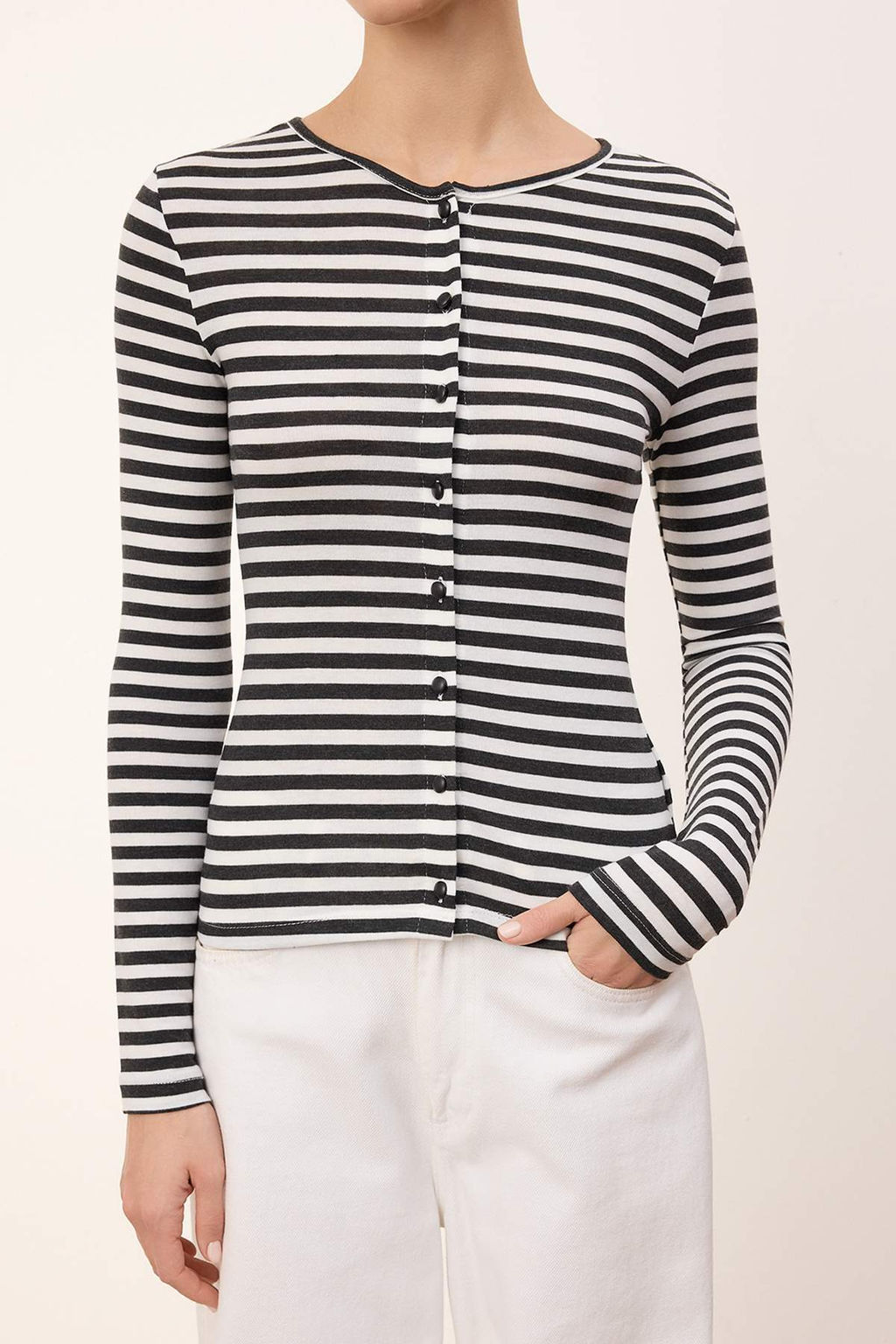 Wardrobe Essentials-Antrasit Regular/Normal Kal?p Uzun Kollu Yumusak Orme Bluz TWOSS26BZ00245