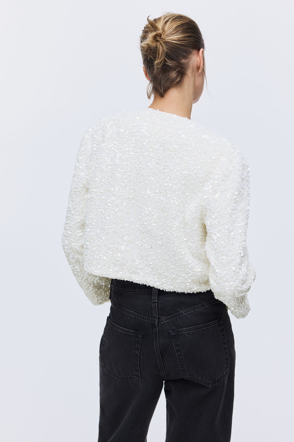 Chaqueta de lentejuelas con lazada - H&m фото 6