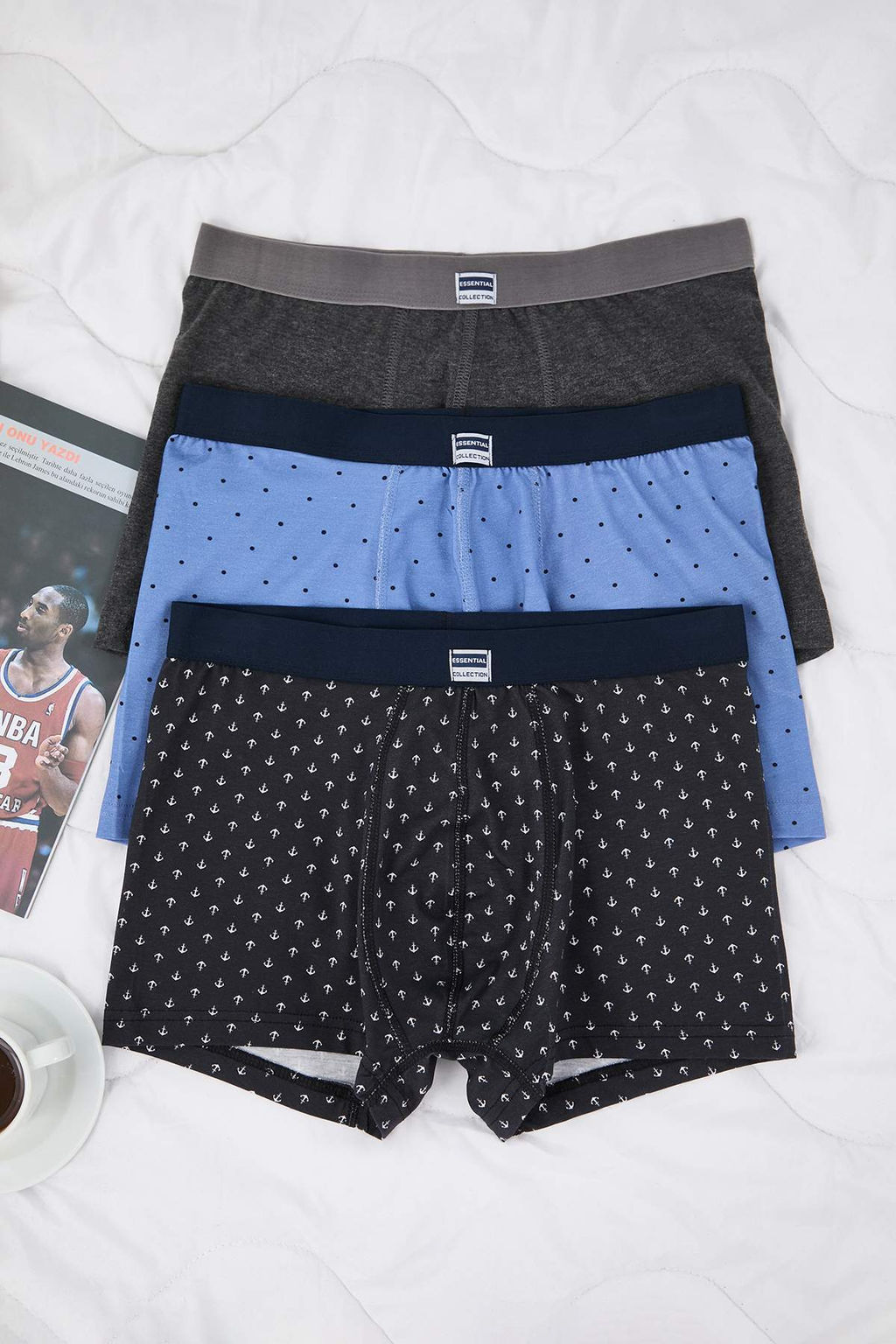 TRENDYOL MAN Cok Renkli 3lu Paket Yiyecek Desenli Pamuklu Boxer TMNSS24BX00007 - Trendyolmilla фото 4