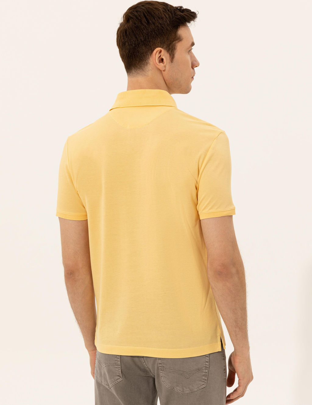 Светло-желтая облегающая базовая футболка - Cacharel фото 5