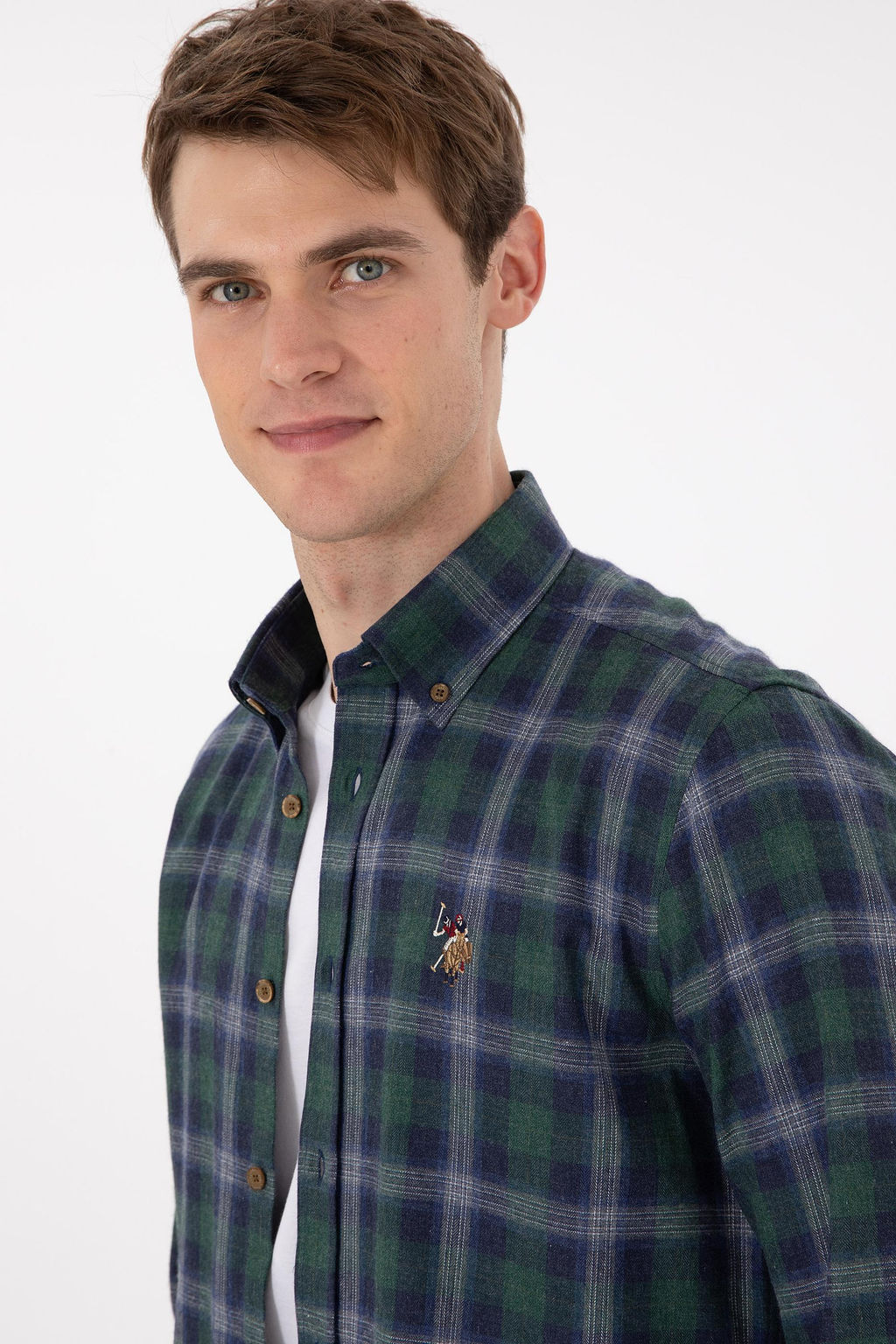 Мужская рубашка цвета хаки с длинным рукавом Неожиданная скидка в корзине - U.s. polo assn фото 2