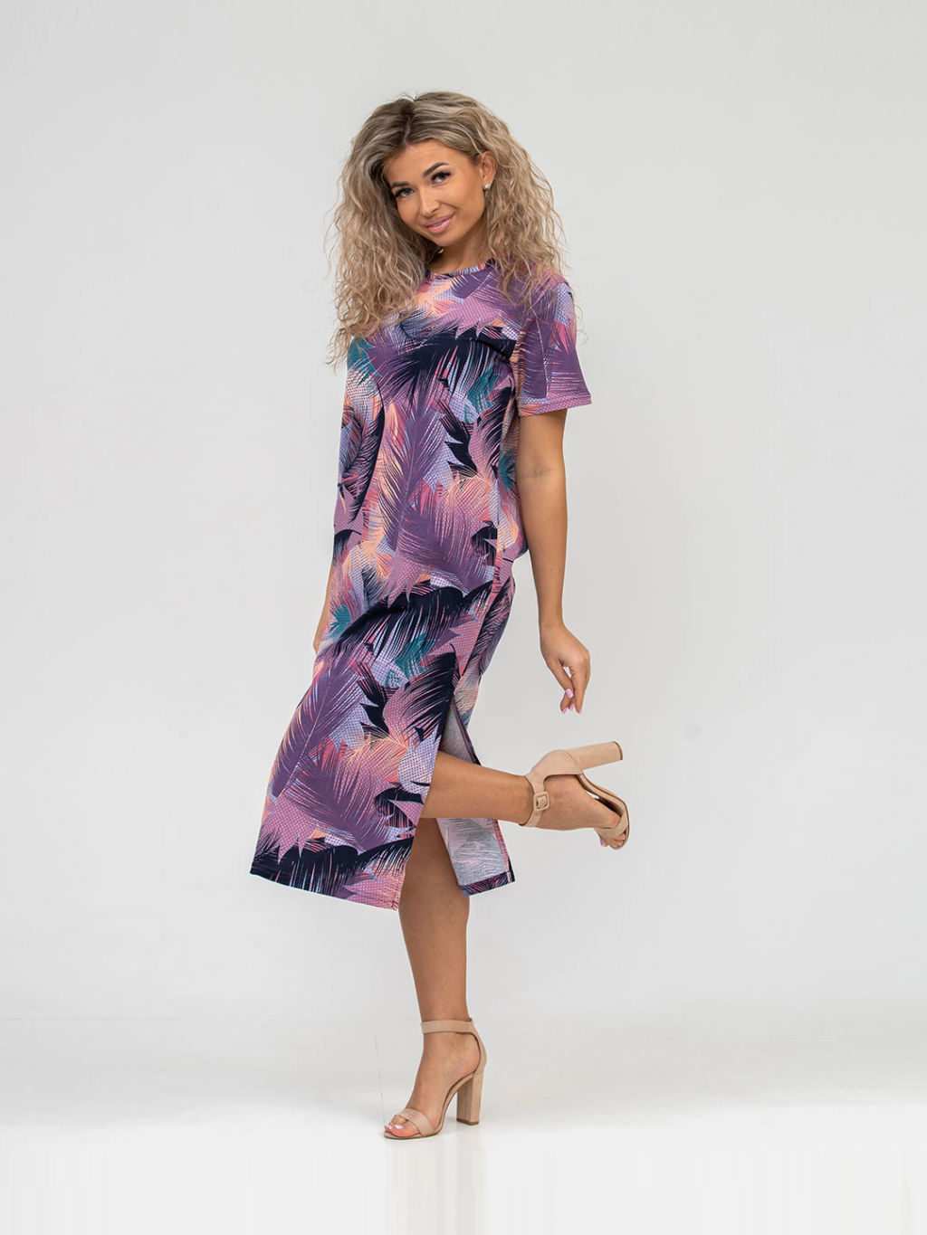 Платье женское, цвет фиолетовый зеленый