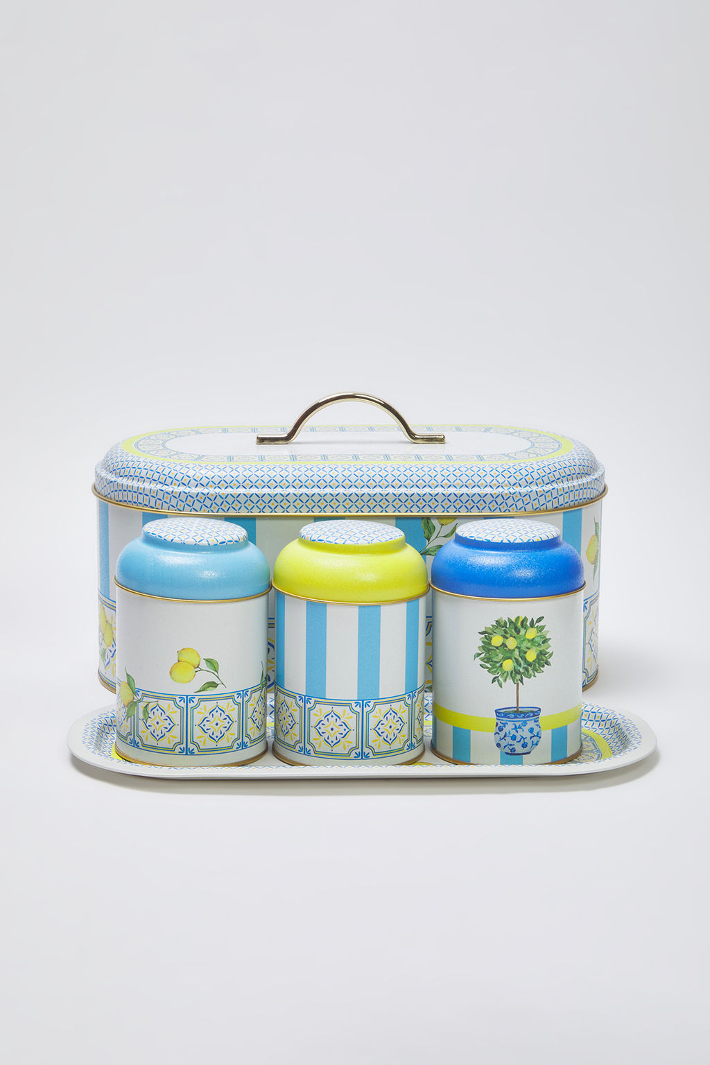 Trendyolmilla Home 5 Parca Metal Saklama Kutusu/Tepsi/Ekmeklik Seti