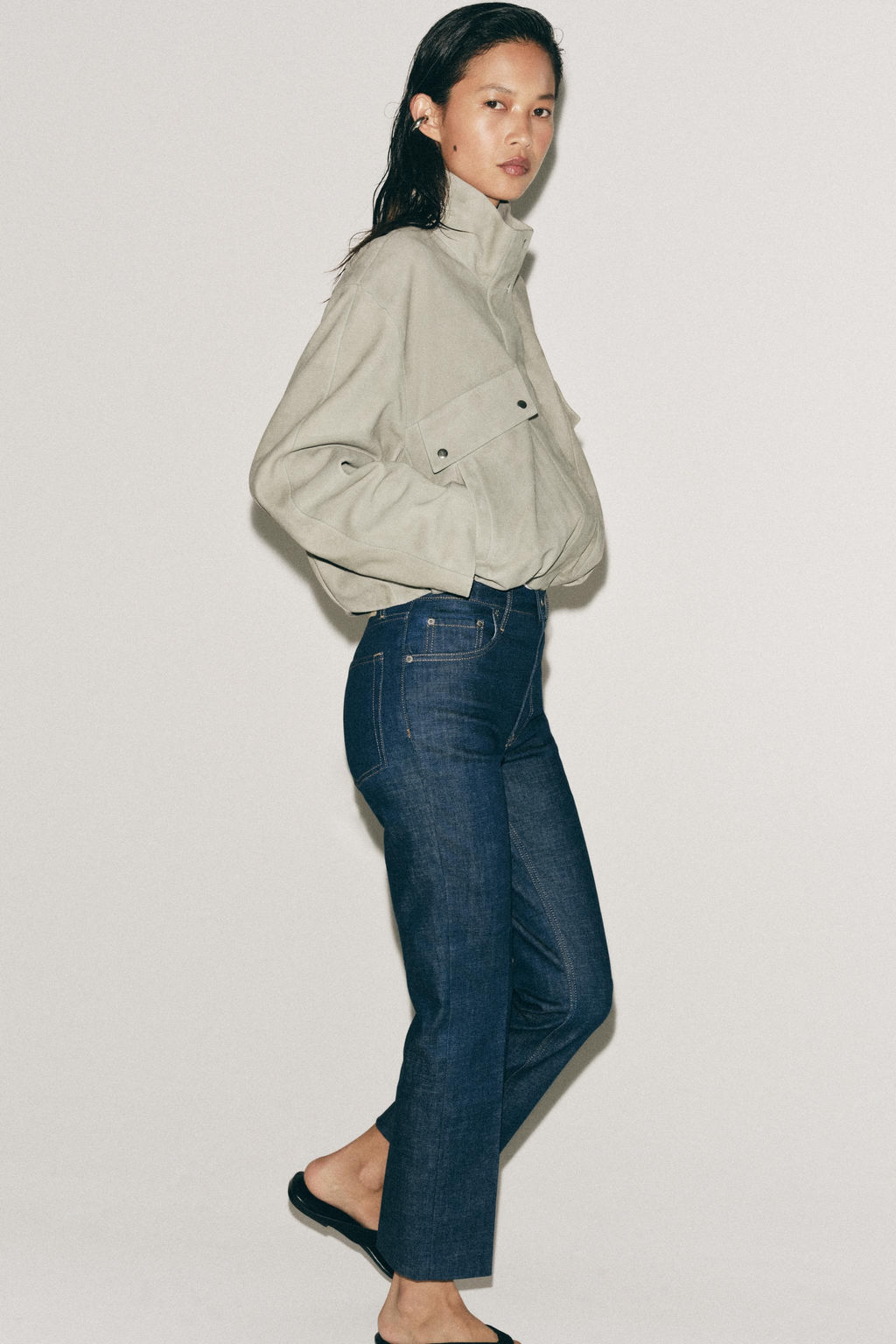 JEANS ZW COLLECTION BOOTCUT TIRO MEDIO / Azul medio - Zara фото 6