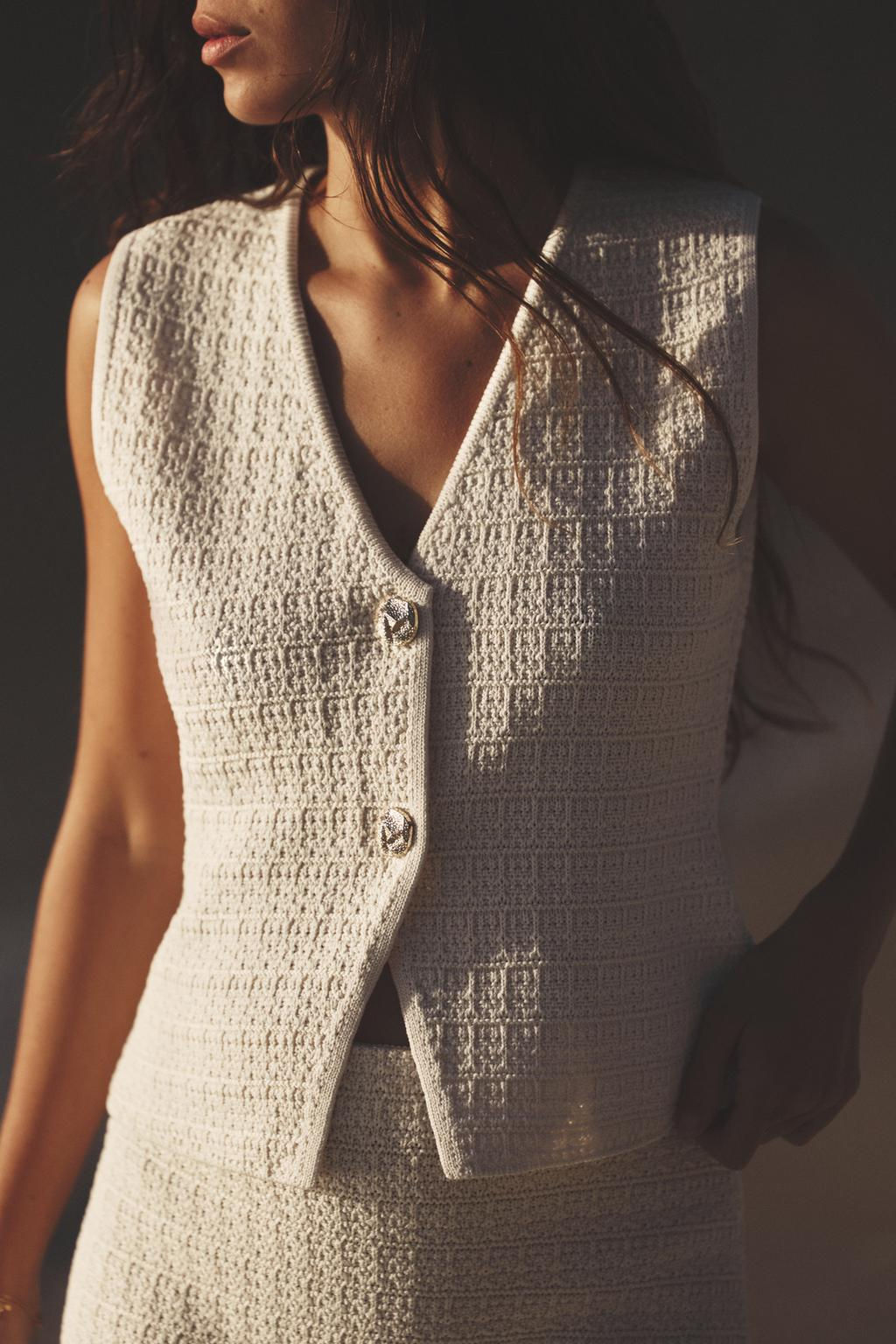 TEXTURED KNIT WAISTCOAT - Zara фото 8