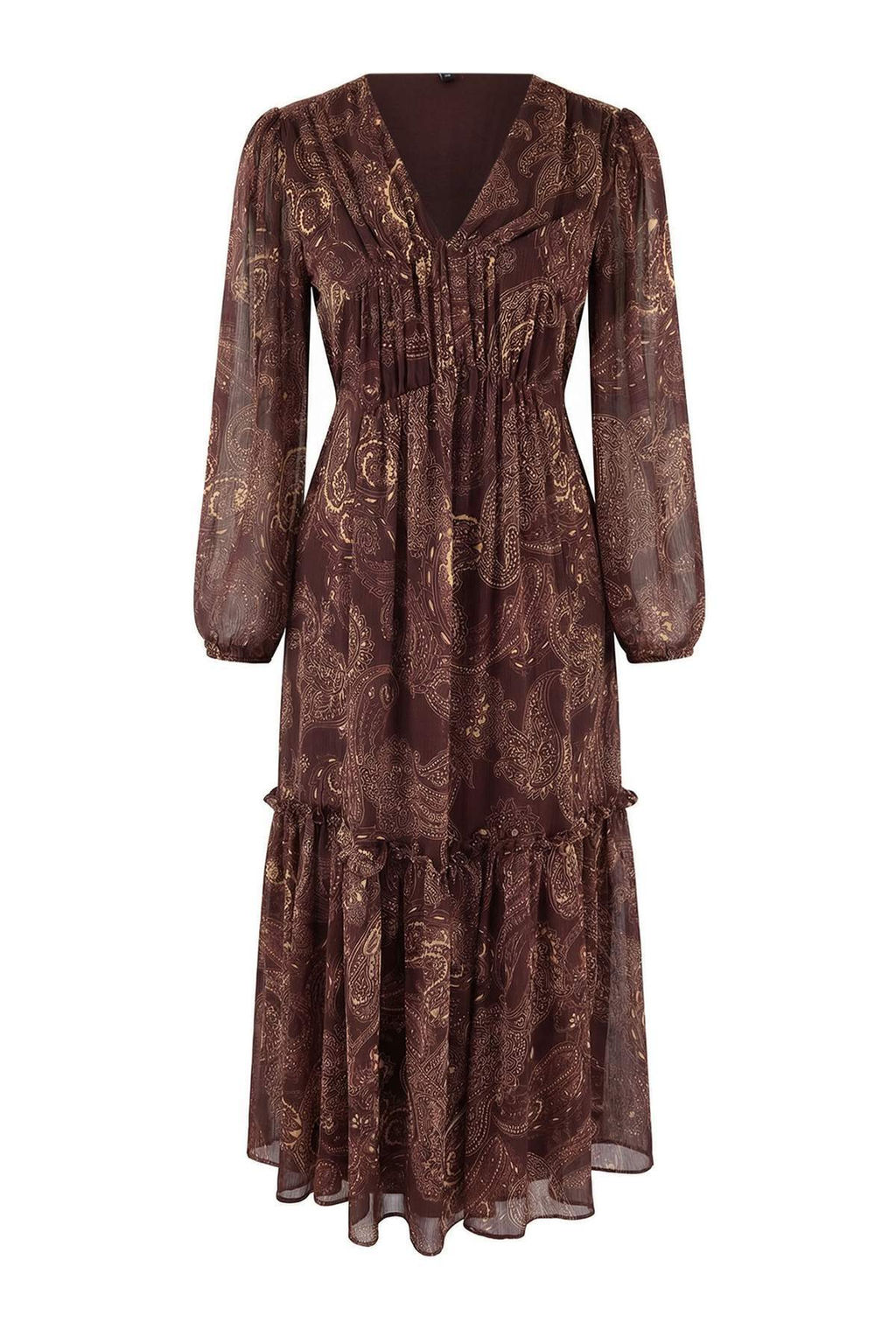 Cok Renkli Sal Desen Maxi Dokuma Elbise TWOAW26EL00348 - Trendyolmilla фото 5