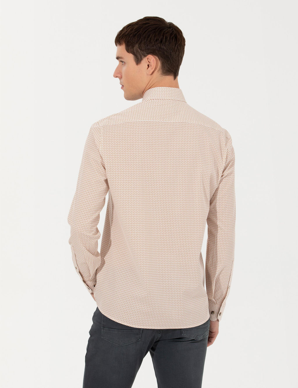 Turuncu Slim Fit Uzun Kollu G_mlek - Pierre cardin фото 5