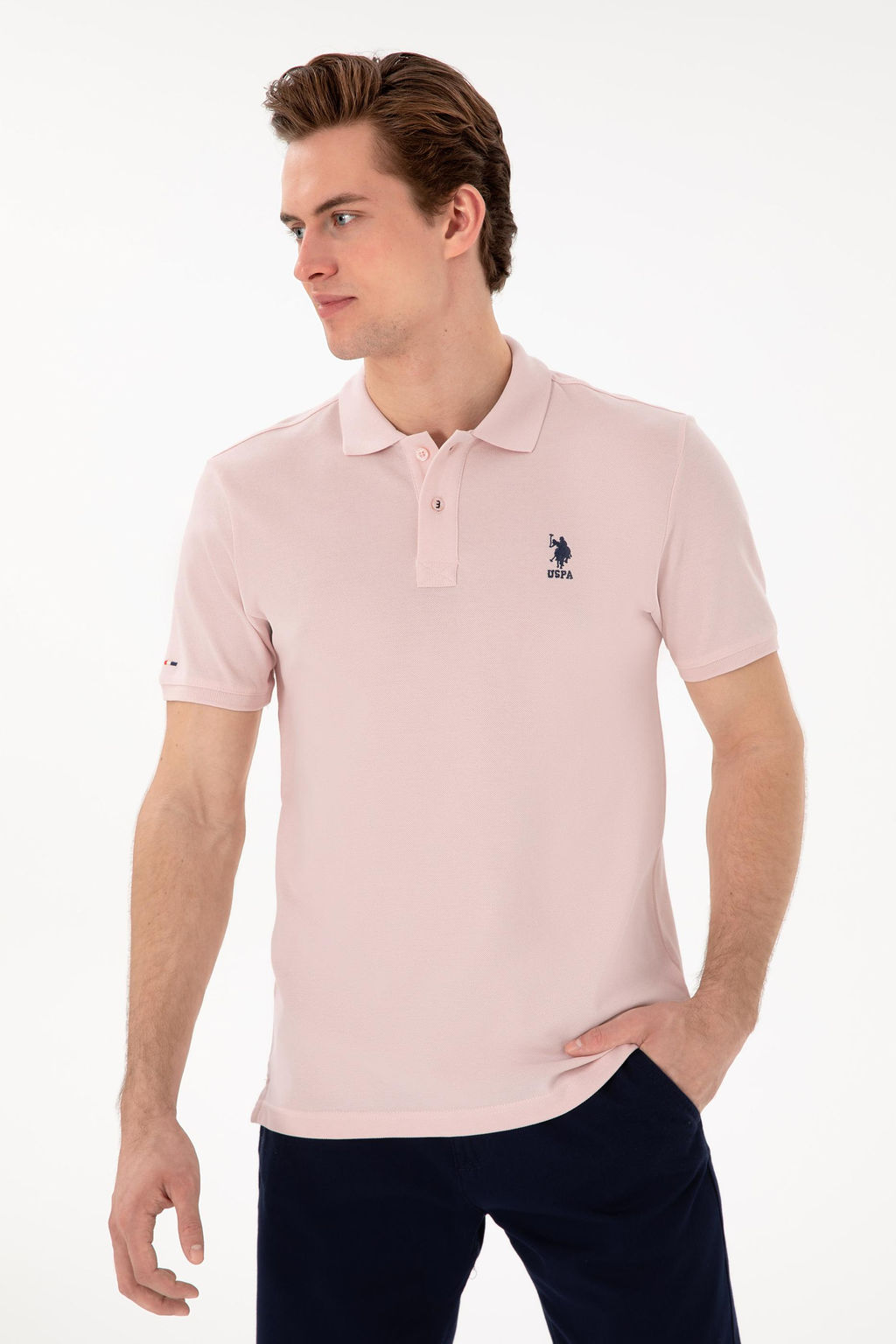 Erkek Slim Fit Polo Yaka Pudra Basic Ti__rt Sepette S_rpriz _ndirim - U.s. polo assn фото 3