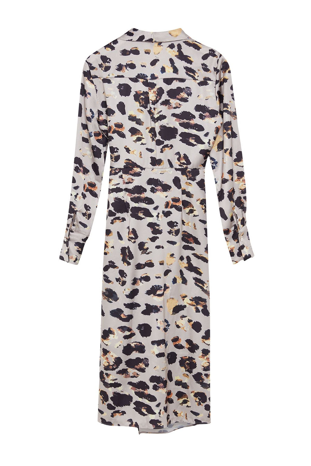 Bej Leopar Desenli Anvelop Midi Baglama Detayl? Dokuma Elbise TWOAW24EL00688