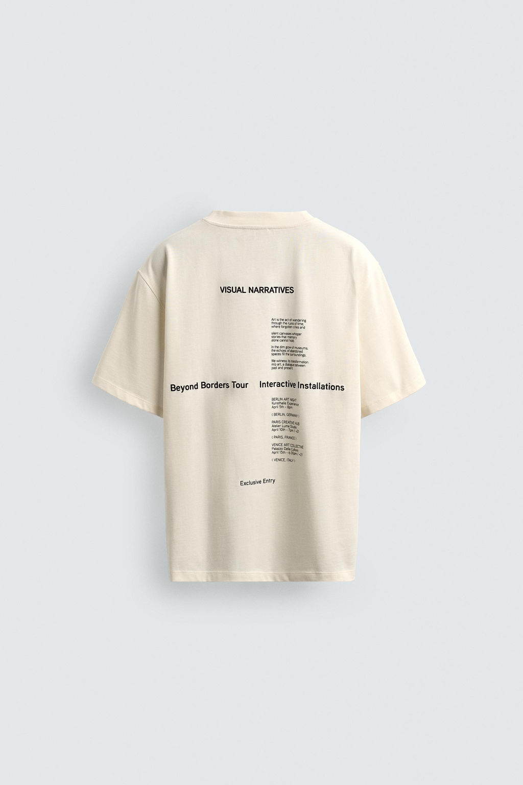 CAMISETA GR?FICO CONTRASTE / Crudo / Beige
