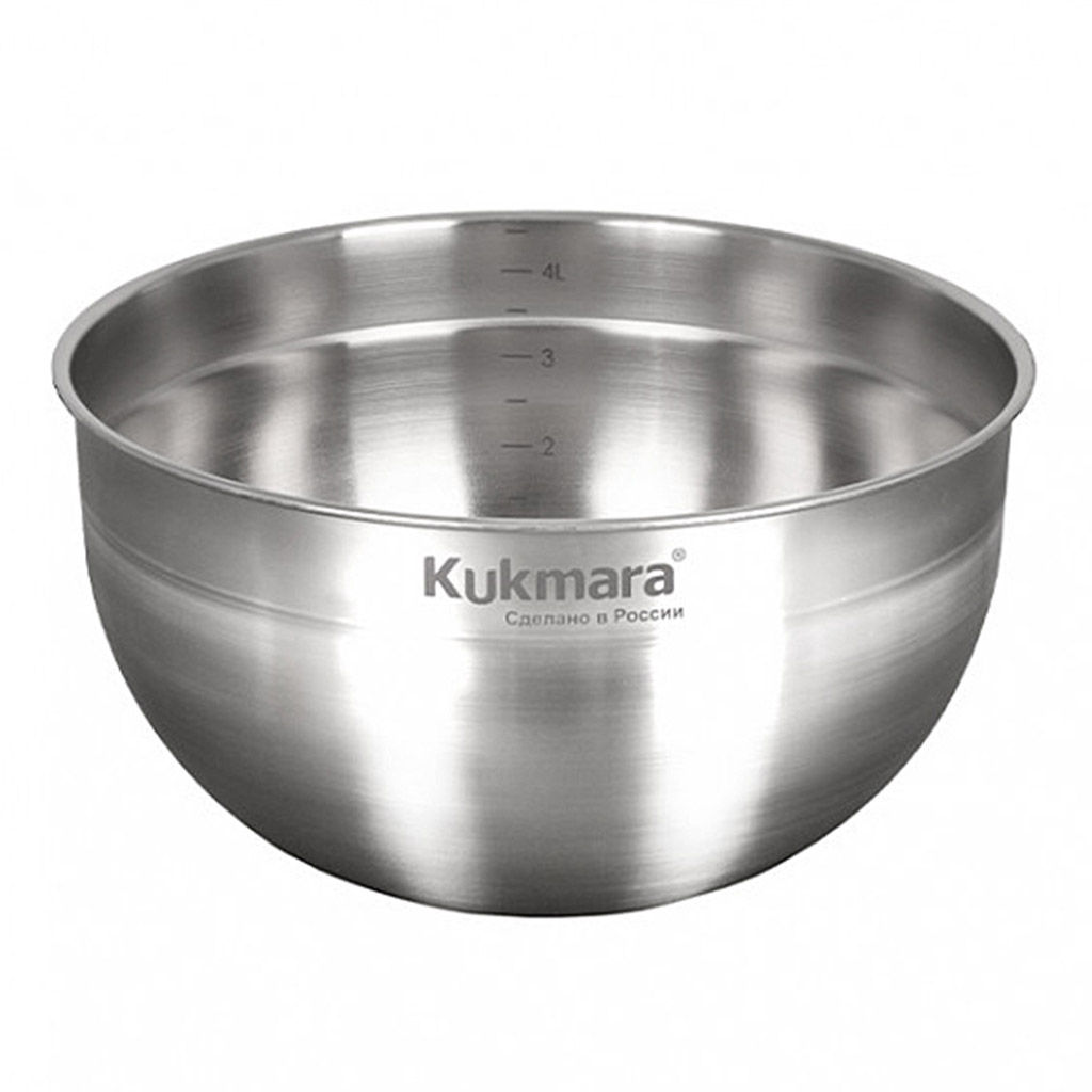Миска из нержавеющей стали Safia 4,9л, д24см, h13,1см, s0,5мм, глубокая, мерная шкала, нержавейка AISI 304 (18/10) (Россия)