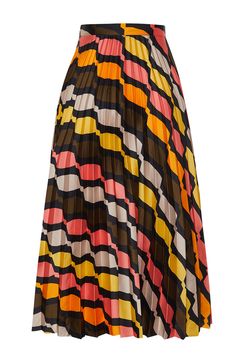 Cok Renkli Desenli Saten Kumas Pile Detayl? Midi Boy Dokuma Etek TWOSS24ET00245 - Trendyolmilla фото 8