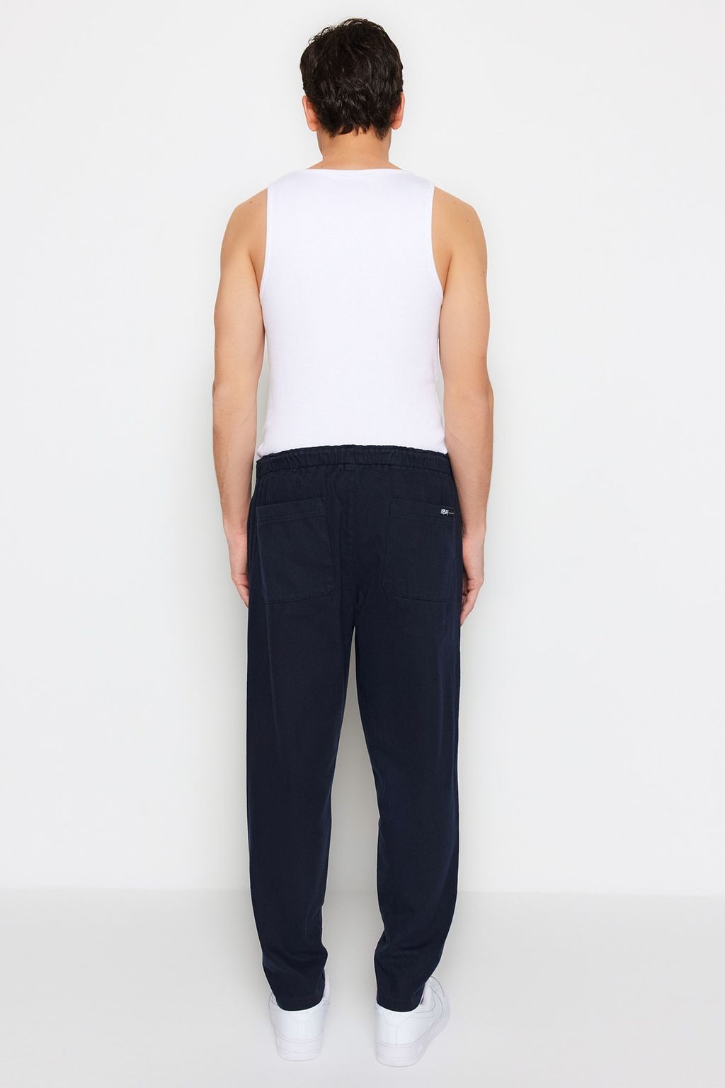Lacivert Regular Fit Lastik Belli Gabardin Pantolon TMNSS23PL00033 - Trendyolmilla фото 2