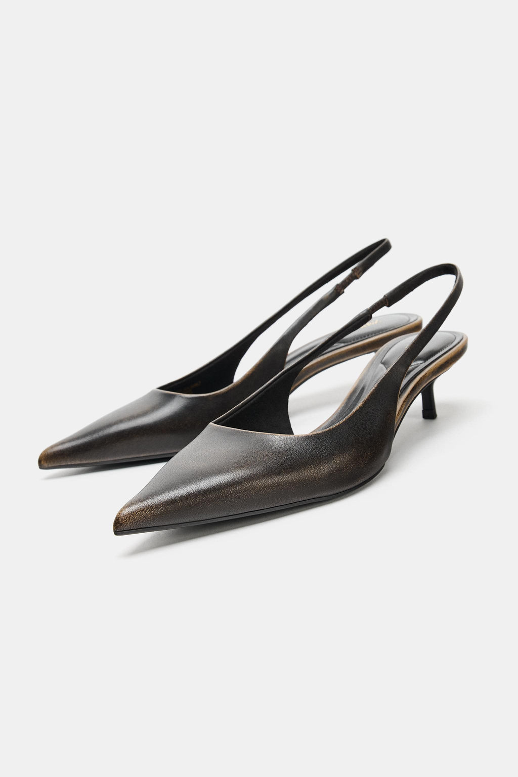 LEATHER SLINGBACK SHOES - Zara фото 3