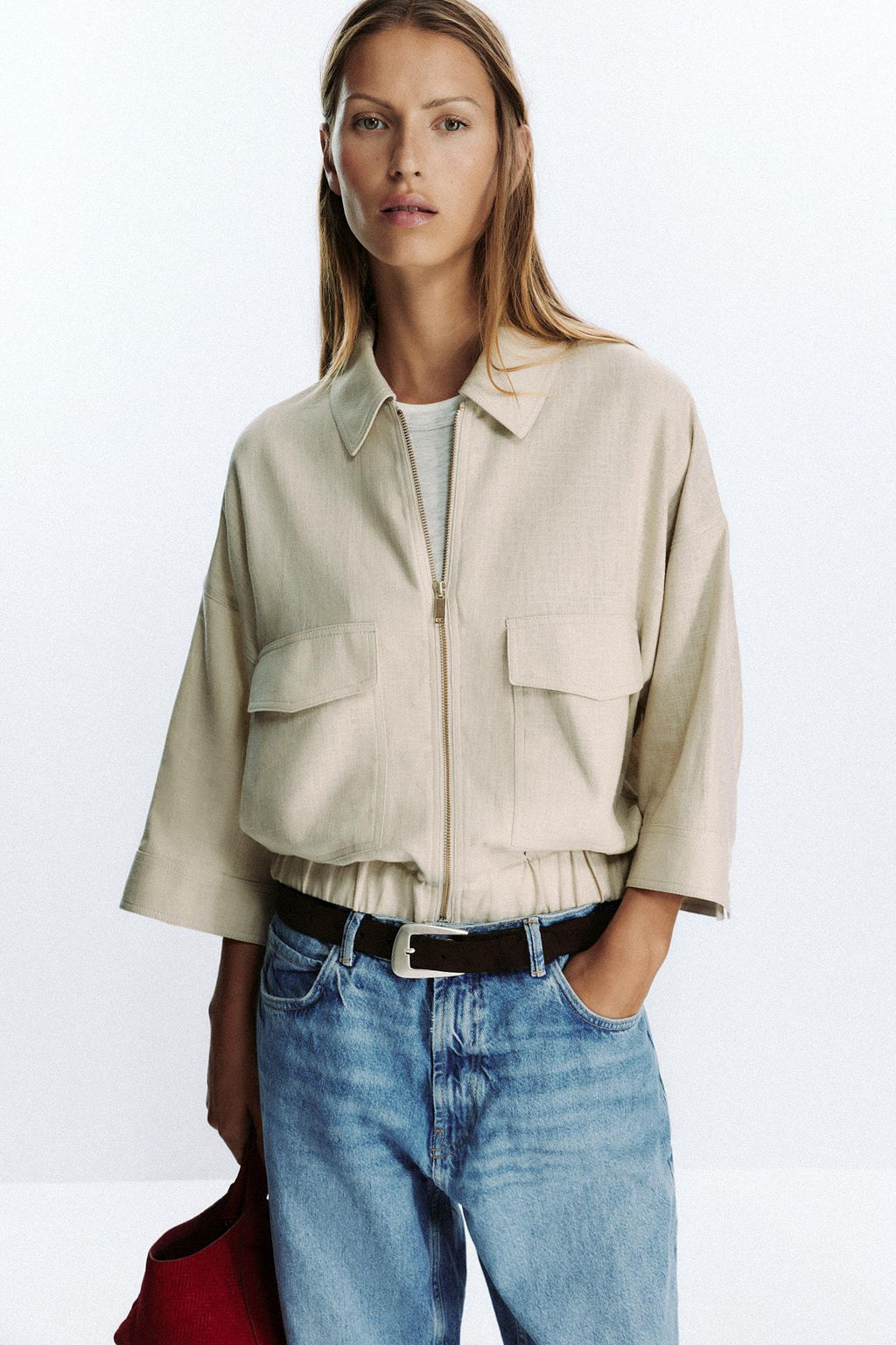 LINEN BLEND SAFARI JACKET - Zara фото 2