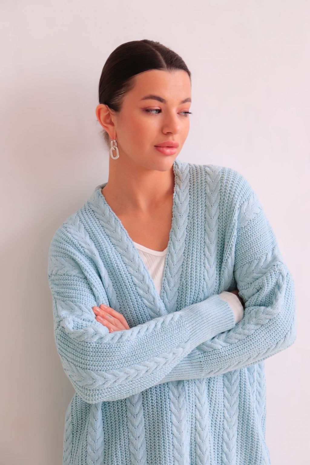 Martichelli Кардиган голубой с косами  фото 4